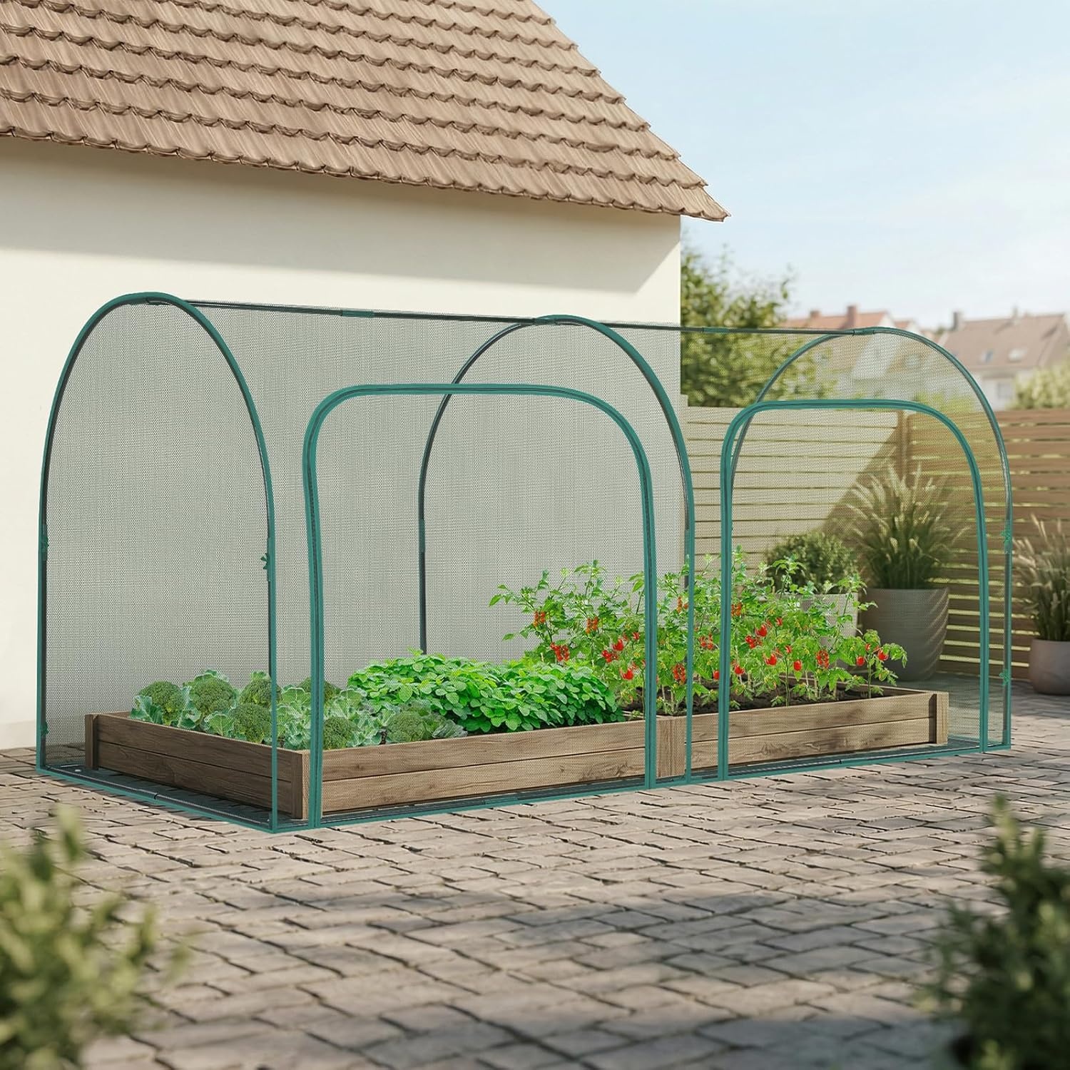 image:imageOhuhu Crop Cages for Garden Plant66x39x53 Ft Plant Protection Tent with Zippered Door Raised Bed Cover Garden Bed Cover with Frame WindResistant Plant Cages for Outdoor Plants8 x 4 x 4