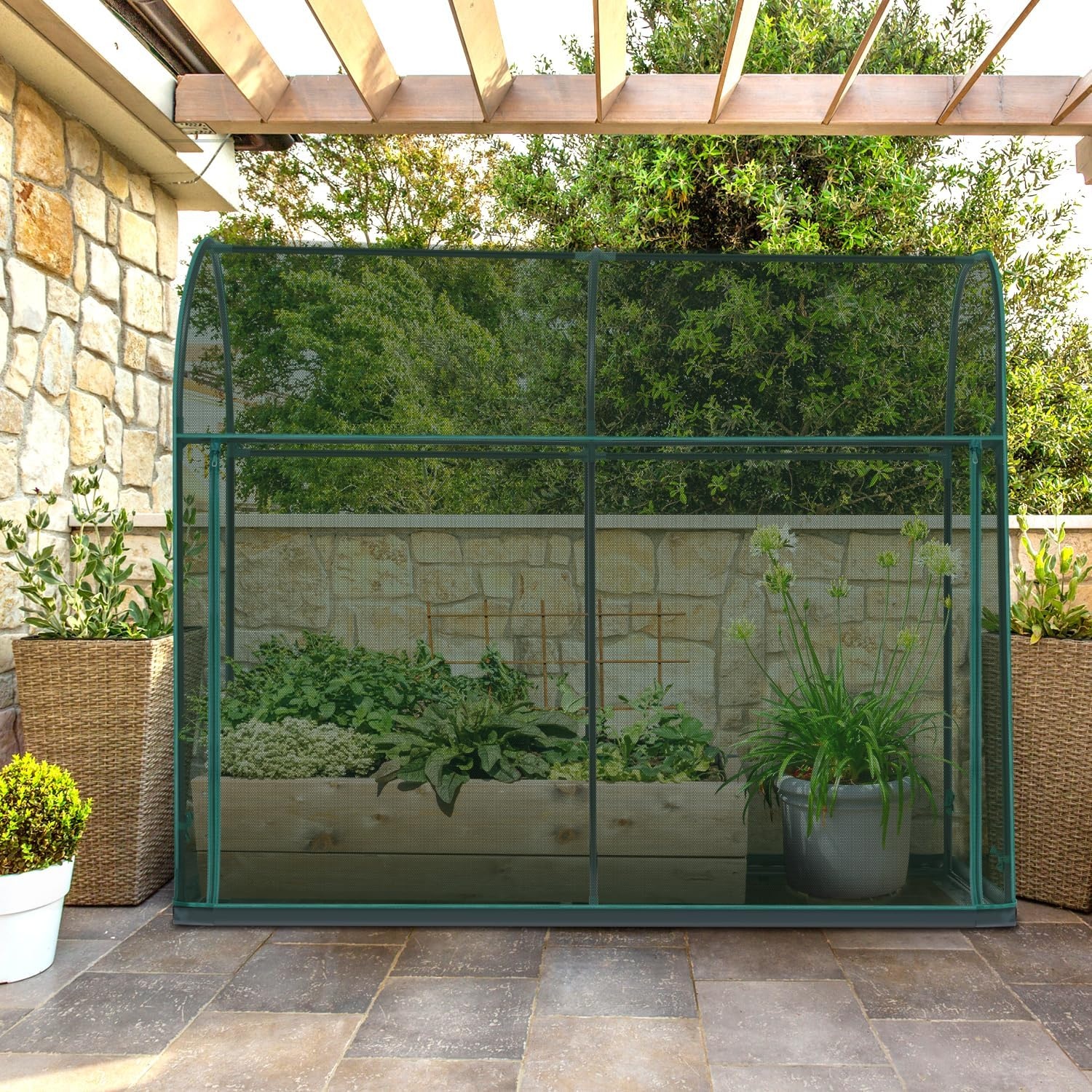 image:imageOhuhu Crop Cages for Garden Plant66x39x53 Ft Plant Protection Tent with Zippered Door Raised Bed Cover Garden Bed Cover with Frame WindResistant Plant Cages for Outdoor Plants6 x 3 x 5