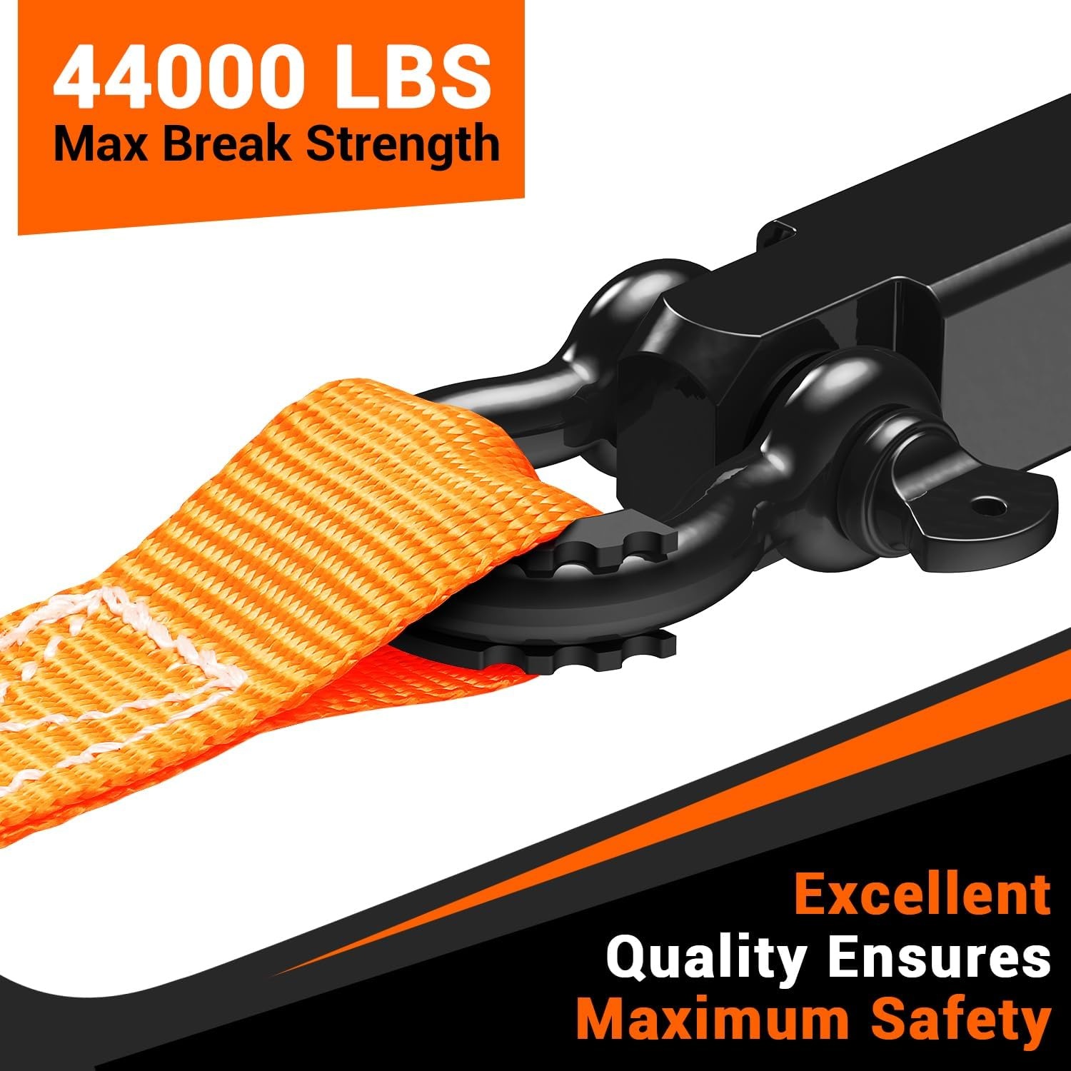 image:imageOhuhu D Ring Shackles 34 2 Pack D Shackle Rugged 20 Ton 44000 lbs Maximum Break Strength 475 Ton 9500 Lbs CapacityAlloy Steel Silicone
