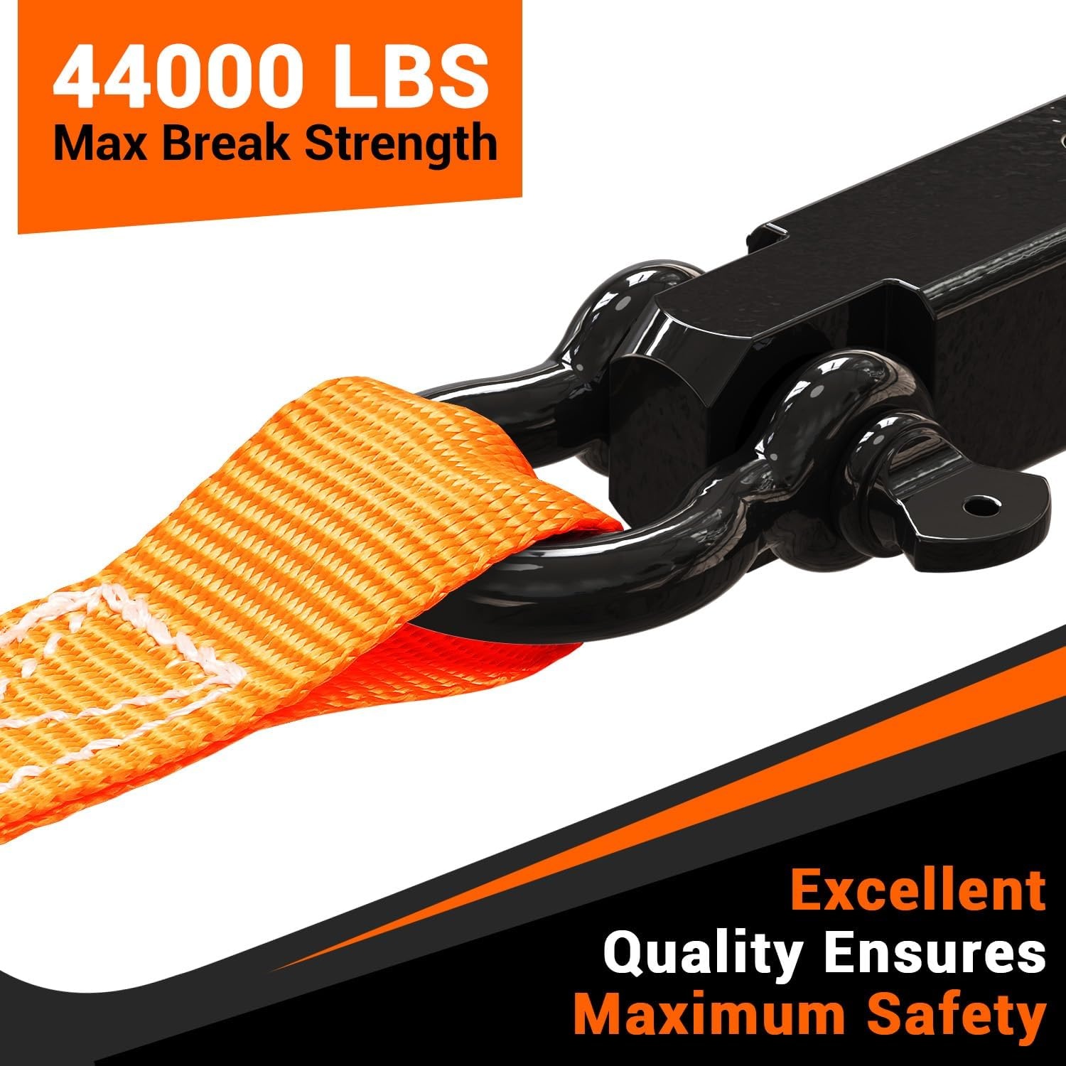 image:imageOhuhu D Ring Shackles 34 2 Pack D Shackle Rugged 20 Ton 44000 lbs Maximum Break Strength 475 Ton 9500 Lbs CapacityAlloy Steel