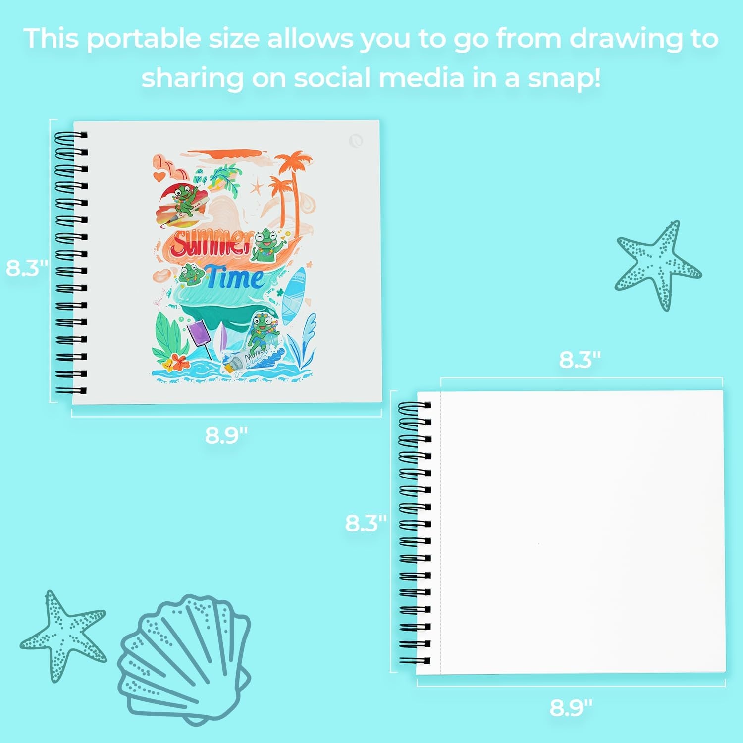 image:imageOhuhu DoubleSided Marker Pad Art Sketchbook Bleedproof 63x63 Small Square Paper Size 90 LB150 GSM Smooth Drawing Paper 60 Sheets120 Pages Hardcover Sketching Book for Alcohol Markers83 x 83