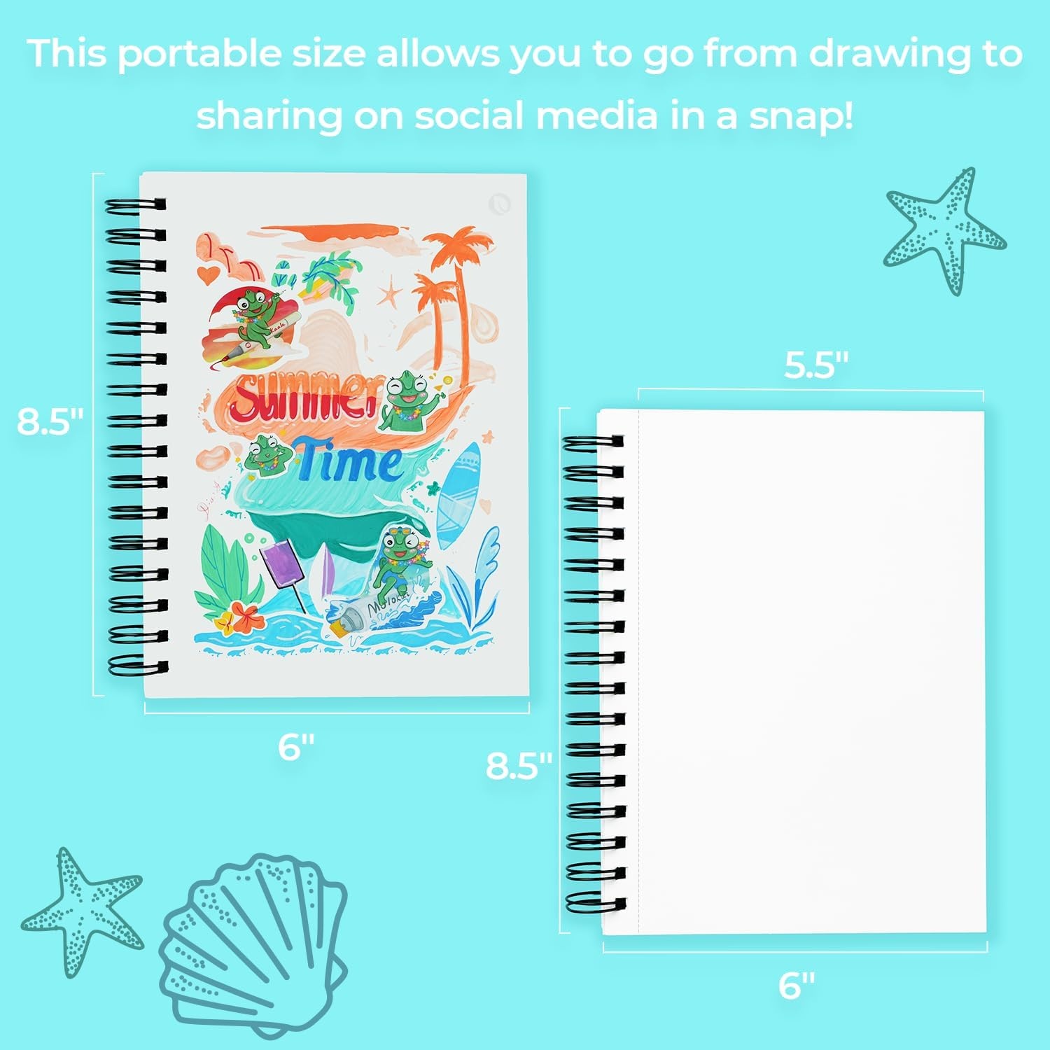 image:imageOhuhu DoubleSided Marker Pad Art Sketchbook Bleedproof 63x63 Small Square Paper Size 90 LB150 GSM Smooth Drawing Paper 60 Sheets120 Pages Hardcover Sketching Book for Alcohol Markers55 x 85