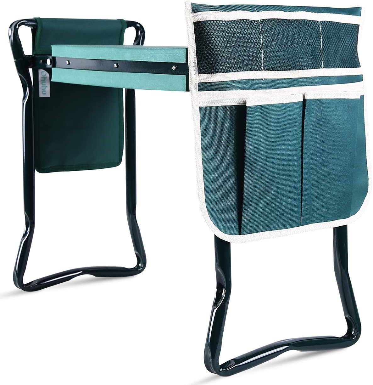 image:imageOhuhu Garden Kneeler and Seat Heavy Duty Upgraded Gardening Stool with Thicker Wider EVA Foam Kneeling Pad Foldable Garden Bench with 2 Large Tools Pouches Gardening Gifts for Women Mom Men SeniorsGreen