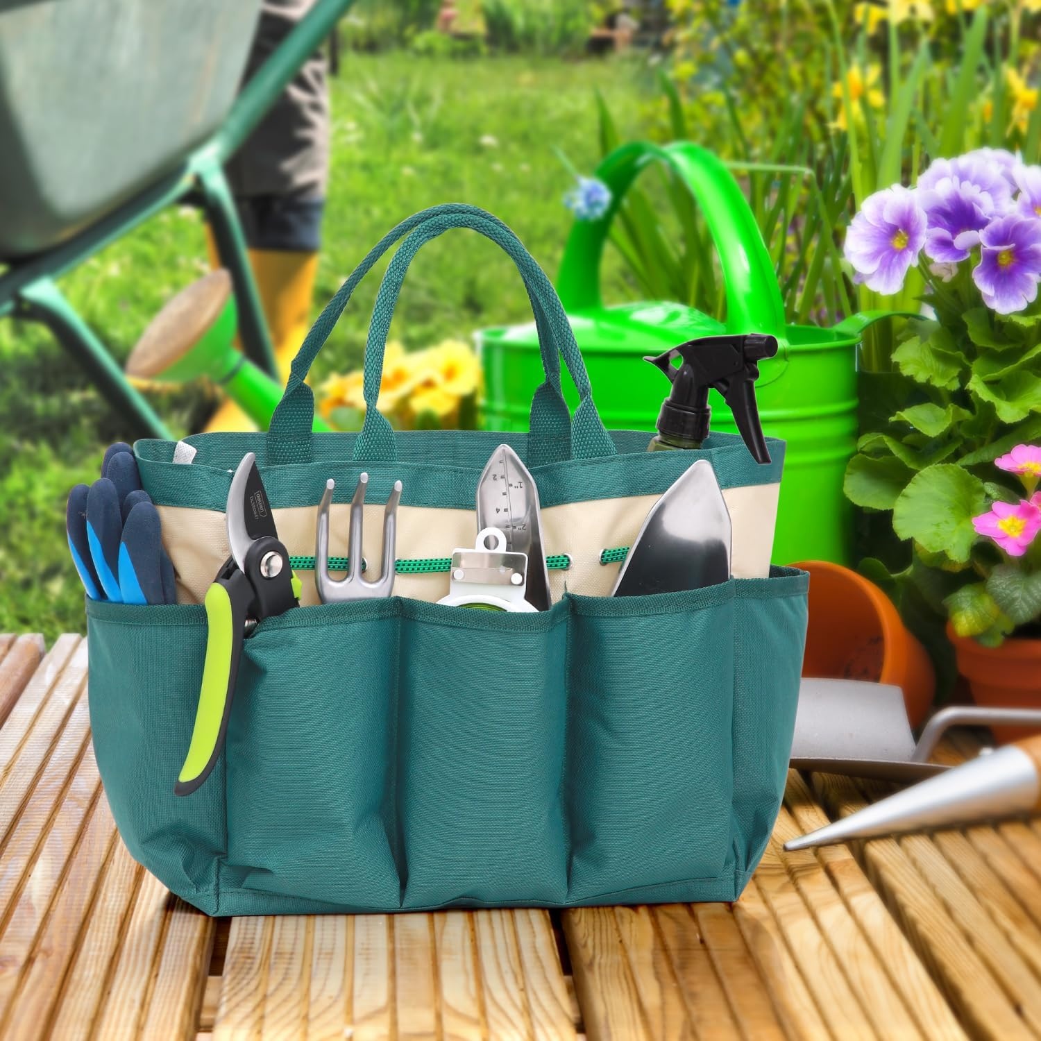 image:imageOhuhu Garden Kneeler and Seat Upgraded Widened Gardening Stool with Detachable Soft Kneeling Pad Foldable Garden Bench Heavy Duty with Large Tools Bag and Pouch for Seniors Gardener