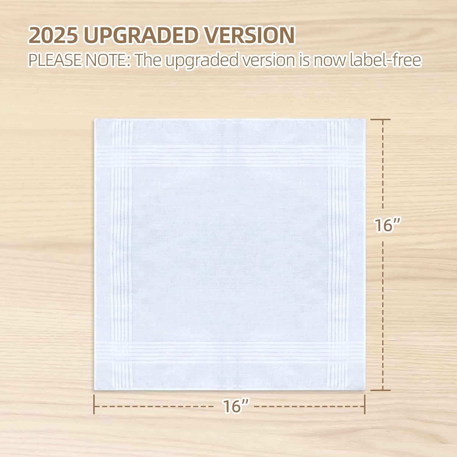 image:imageOhuhu Handkerchiefs for Men 100 Soft Cotton Hankerchief Machine Wash White Pocket Square for Suit 16 x 16 Mens Hankie12