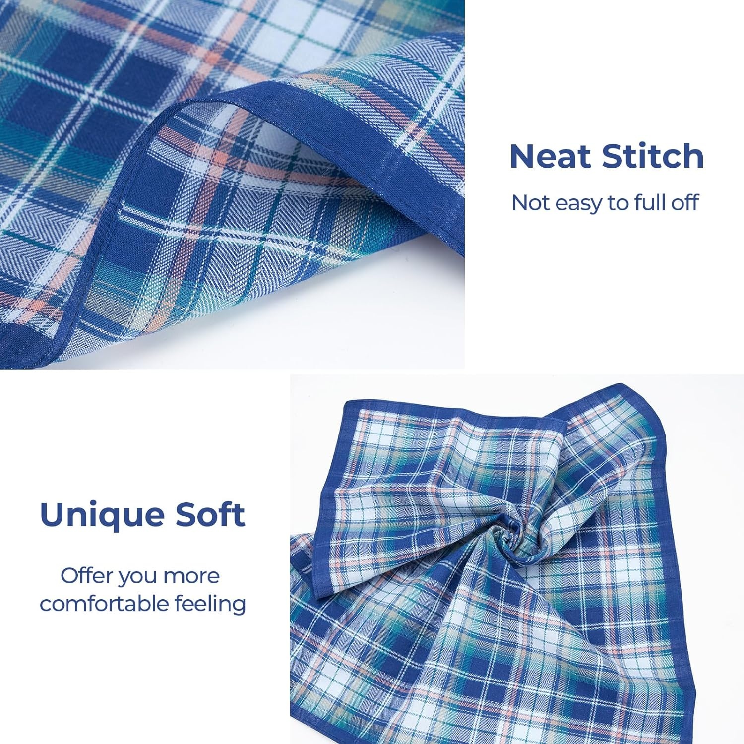 image:imageOhuhu Handkerchiefs for Men 12PCS 100 Cotton Classic Pocket Squares Set GiftBluebrowngray