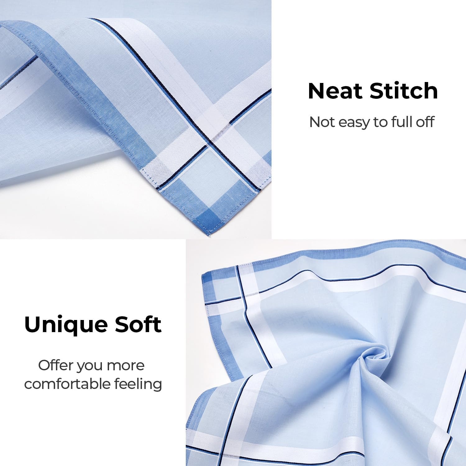image:imageOhuhu Handkerchiefs for Men 12PCS 100 Cotton Classic Pocket Squares Set GiftBlueredbrown
