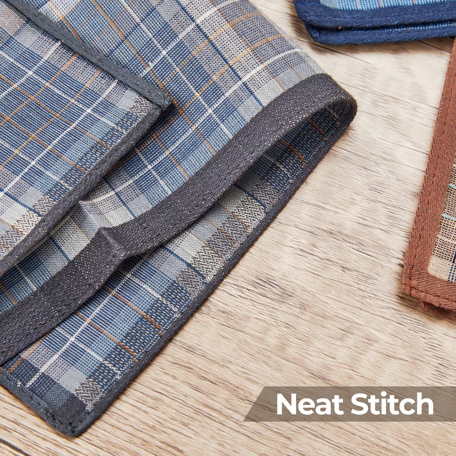 image:imageOhuhu Handkerchiefs for Men 12PCS 100 Cotton Classic Pocket Squares Set GiftLight Plaid 3 Colors