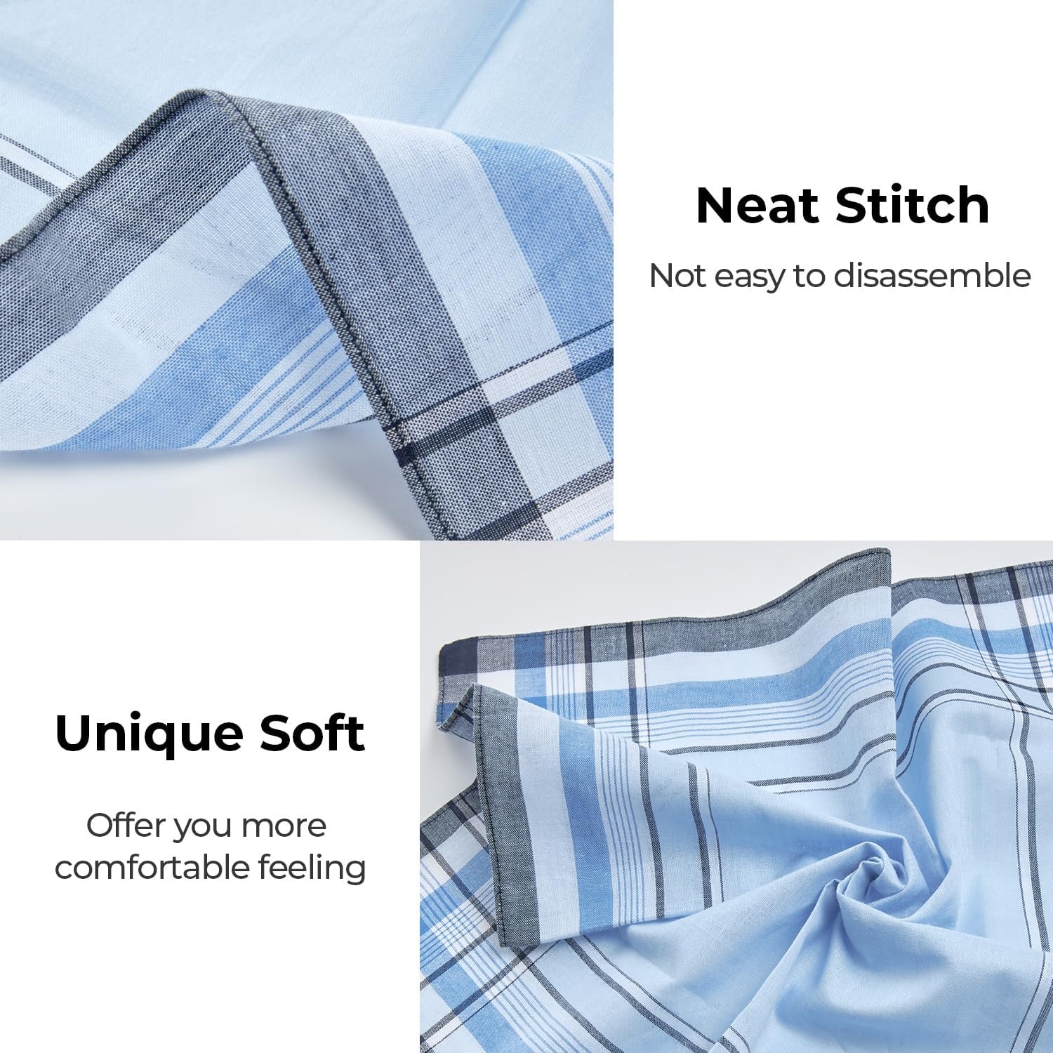 image:imageOhuhu Handkerchiefs for Men 12PCS 100 Cotton Classic Pocket Squares Set GiftRedbrownbluegray