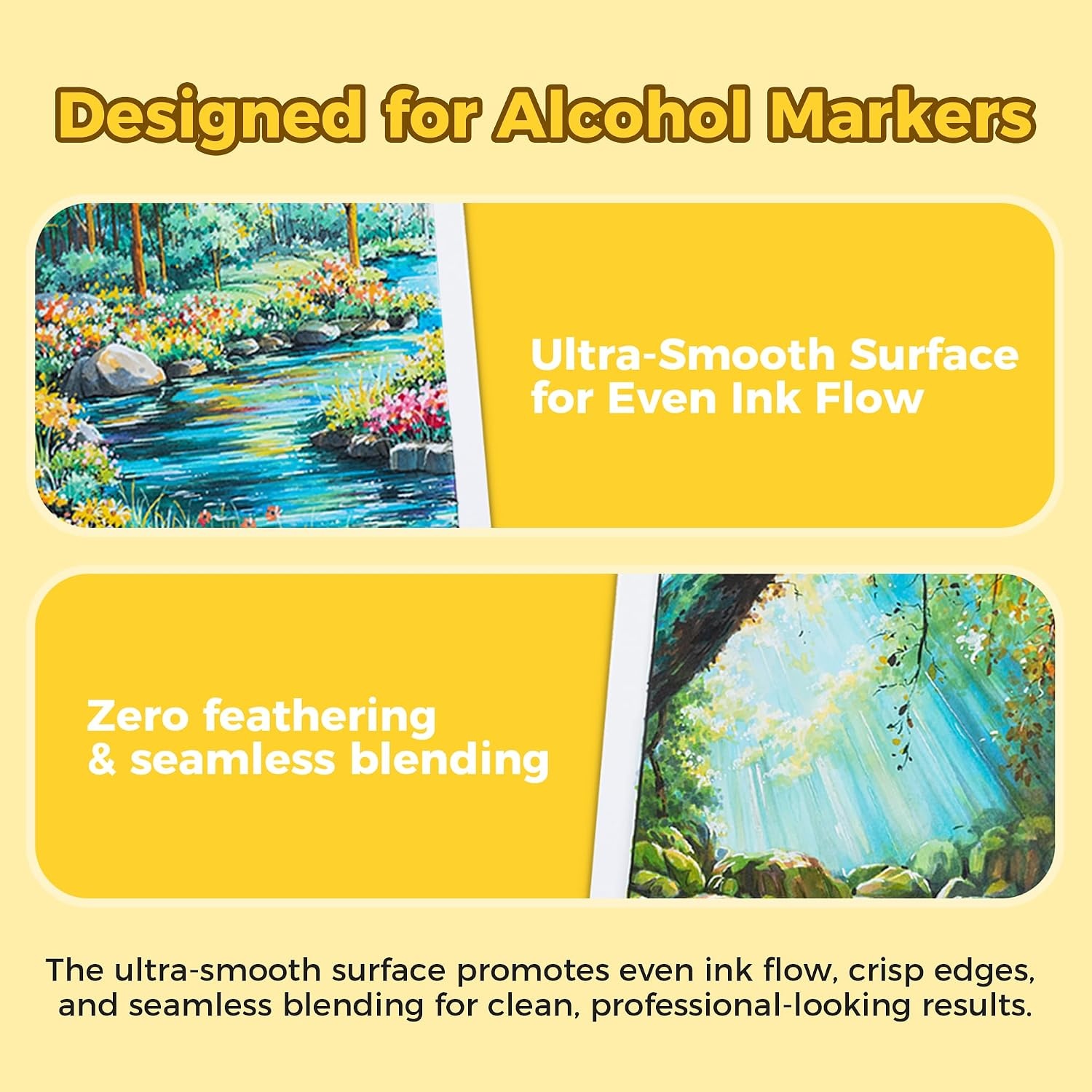 image:imageOhuhu Marker Pads Art Sketchbook 7x10 Large Paper Size 120 LB200 GSM Heavy Smooth Drawing Papers 60 Sheets120 Pages SpiralBound Sketch Book for Alcohol Markers Christmas Gift55 x 85