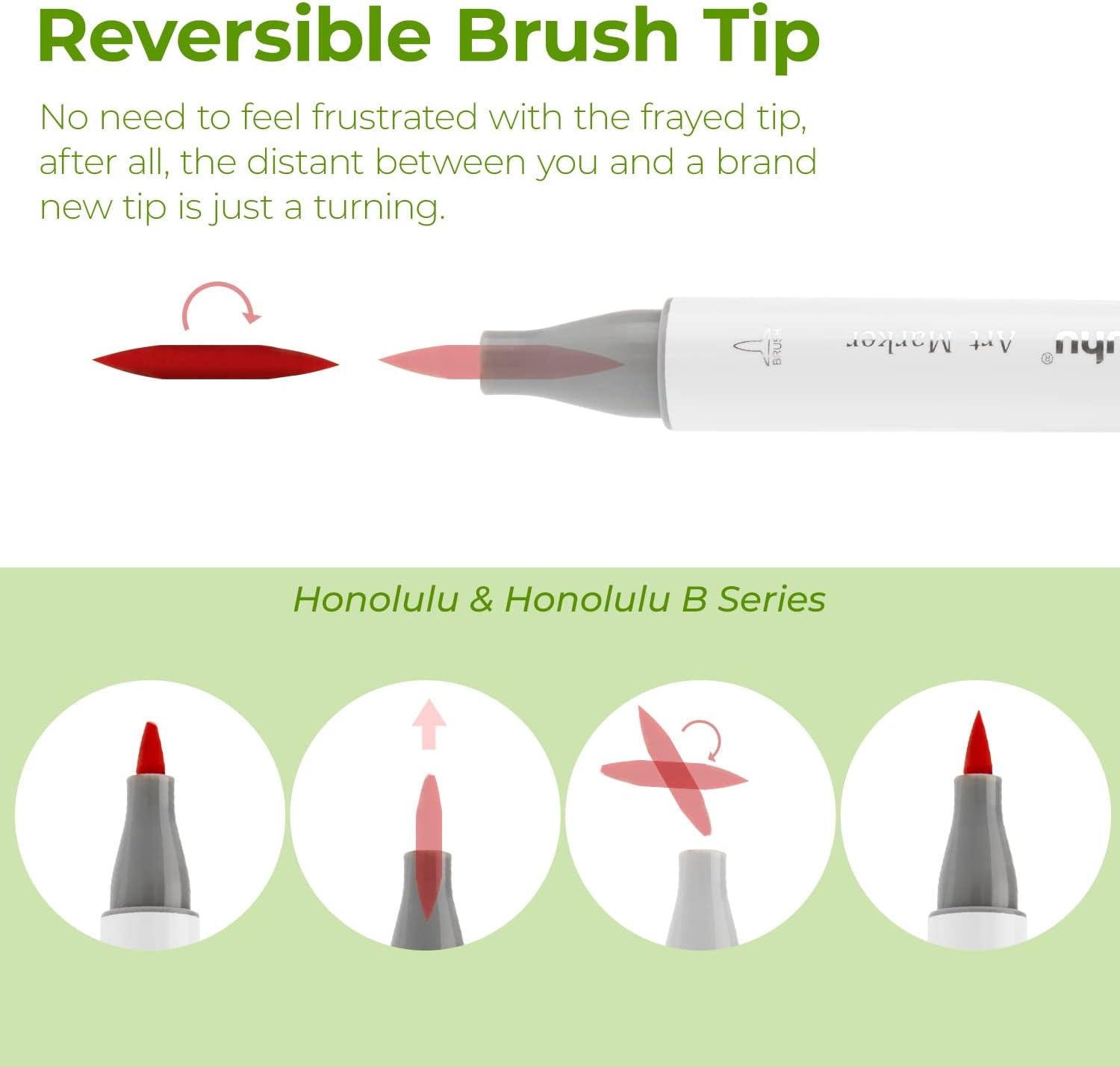 image:imageOhuhu Markers Replacement Super Brush Nibs of Honolulu amp Honolulu B Series Pack of 8 A Tweezer included Comes in A Storage Box