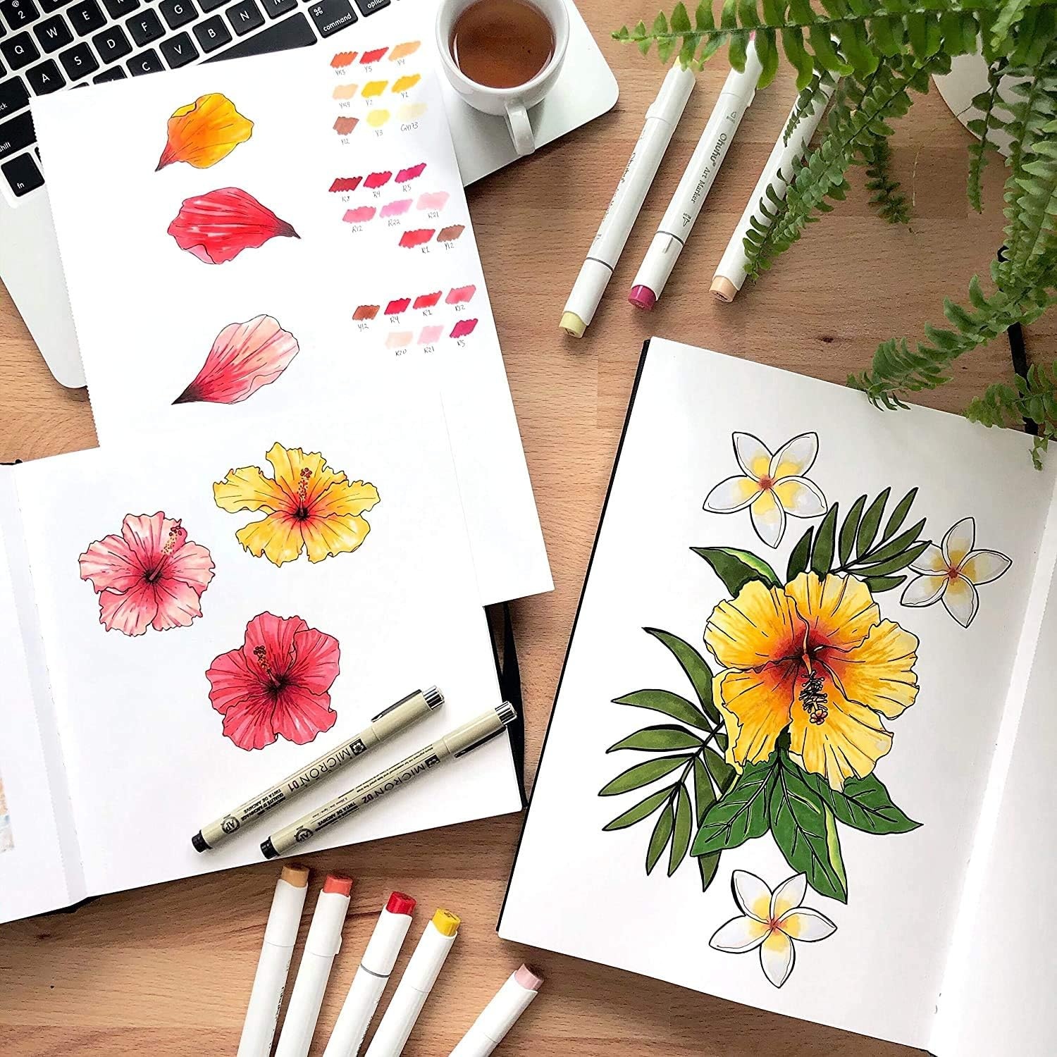 image:imageOhuhu Micro Fineliner Pens 8 Pack Art Sketchbook