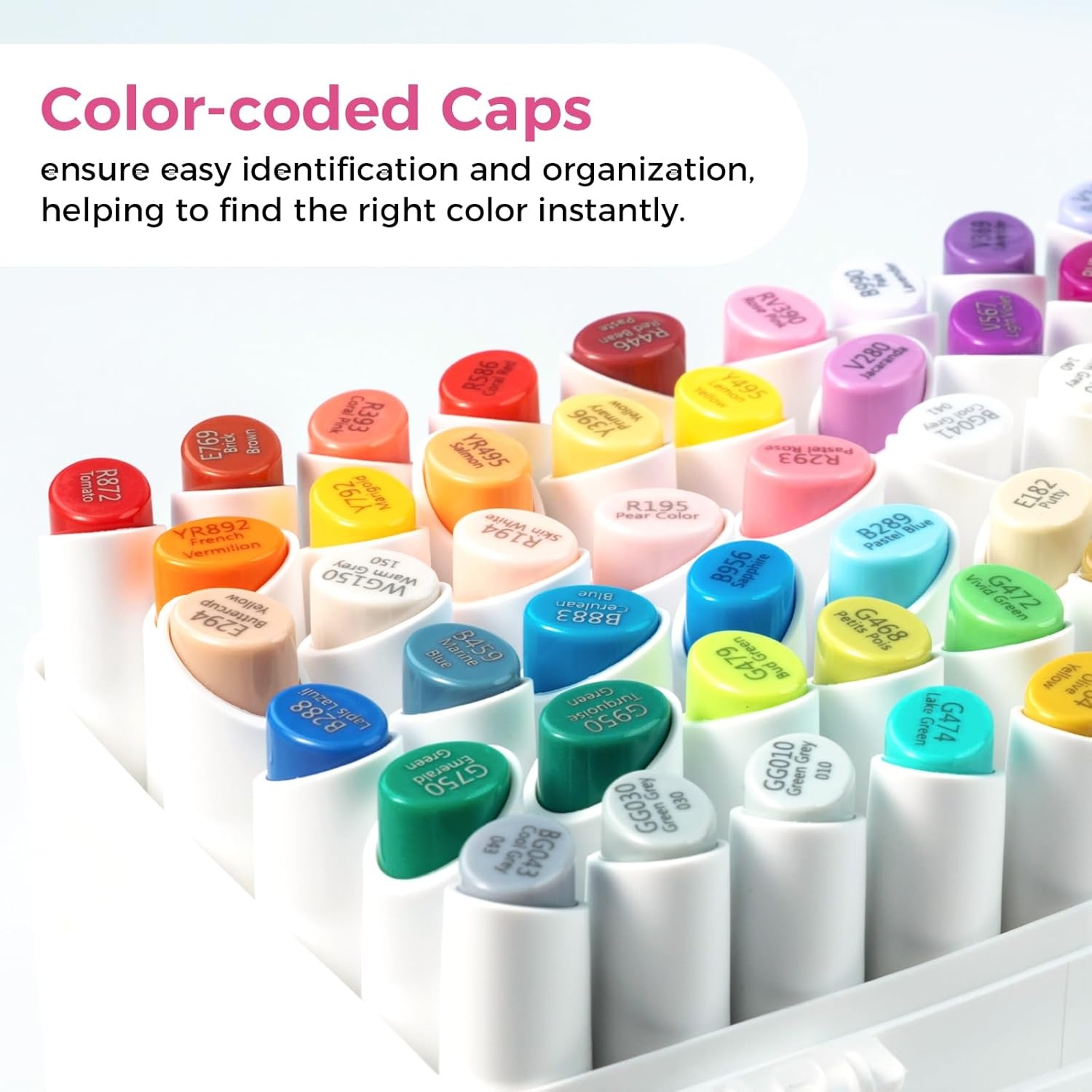 image:imageOhuhu Mini Brush Slim Broad Dual Tip Alcohol Markers Kaala B Series 6 Pack Alcohol Based No0 Blender