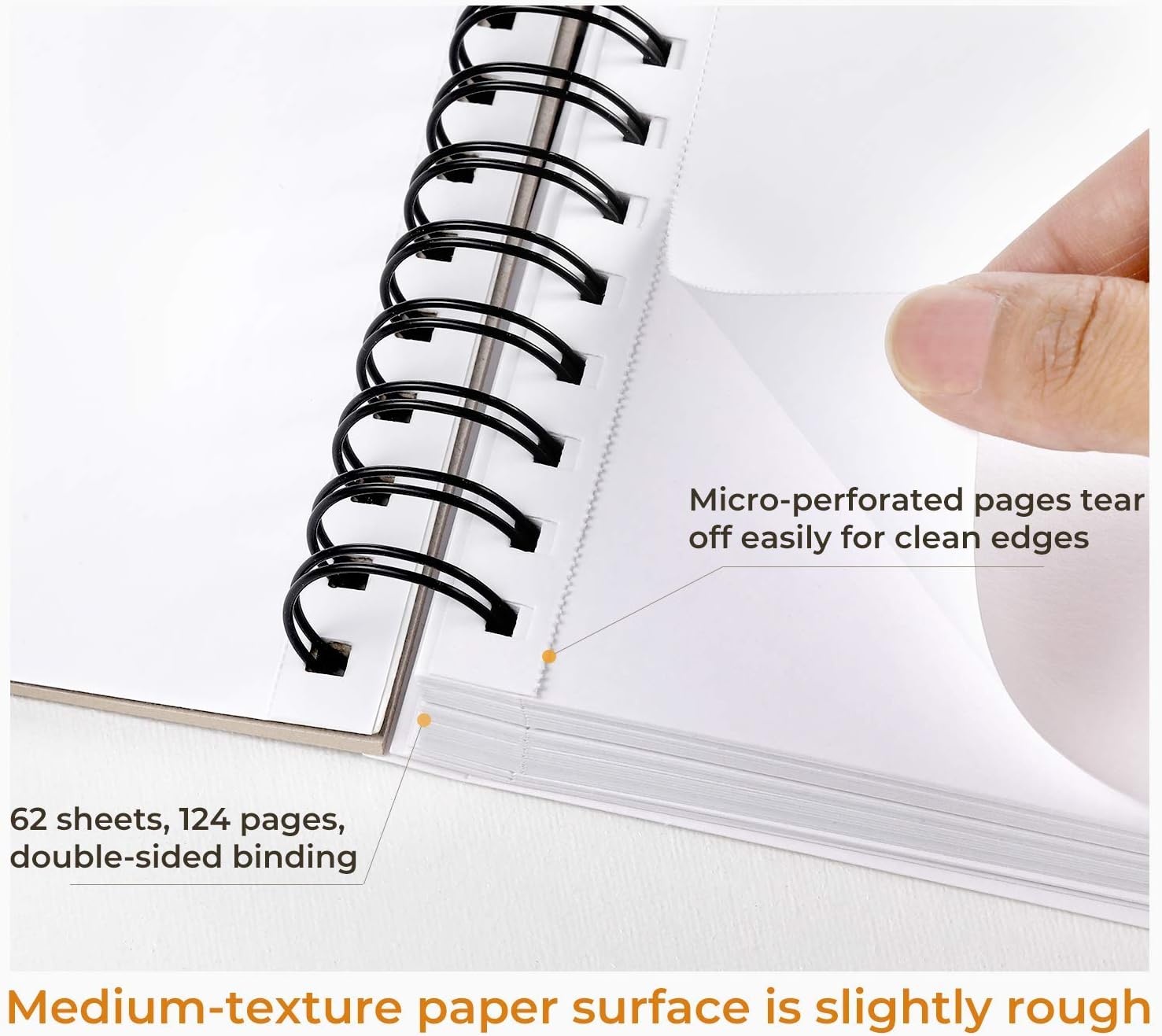 image:imageOhuhu Mix Media Pad 7 x 10 Mixed Media Art Sketchbook 120 LB200 GSM Heavyweight Papers 62 Sheets124 Pages Spiral Bound Mixed Media Paper Pad for Acrylic Painting Christmas Gift7 x 10