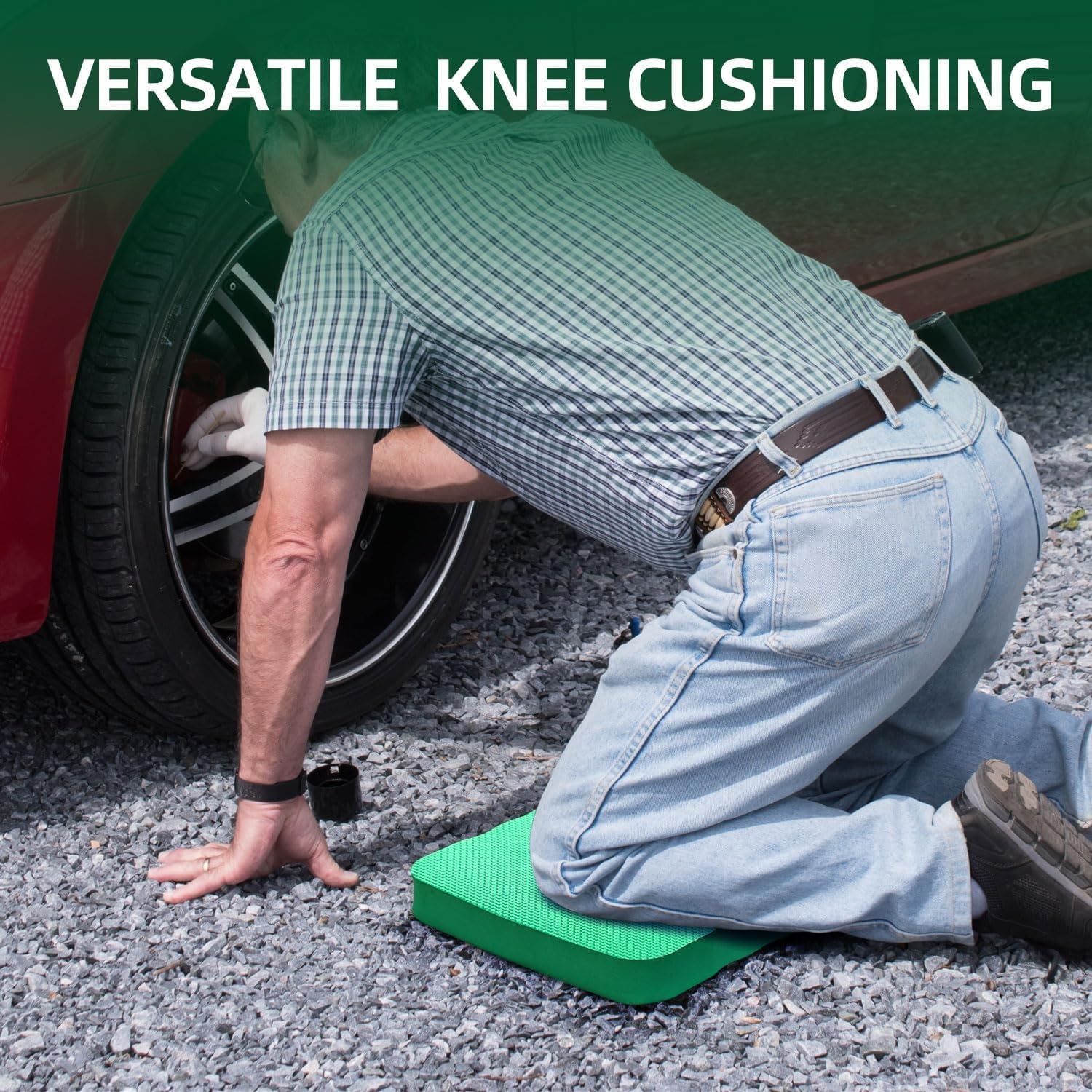 image:imageOhuhu Premium Thick Kneeling Pad 2Pack Large Comfortable Gardening Knee Mat with 2 Different Surfaces Extra Thick Knee Cushion Kneeler for Gardening Work Baby Bath ExerciseGreen