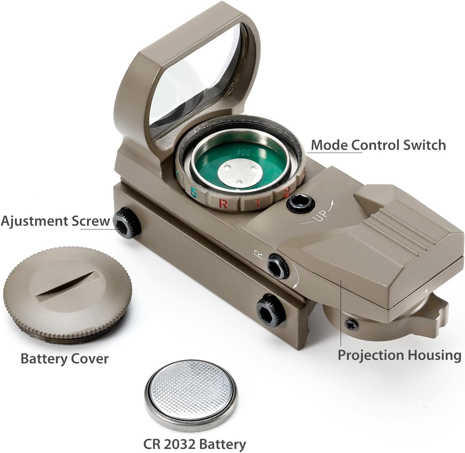 image:imageOhuhu Red Green Dot Gun Sight Scope Reflex Sight with 4 Reticles