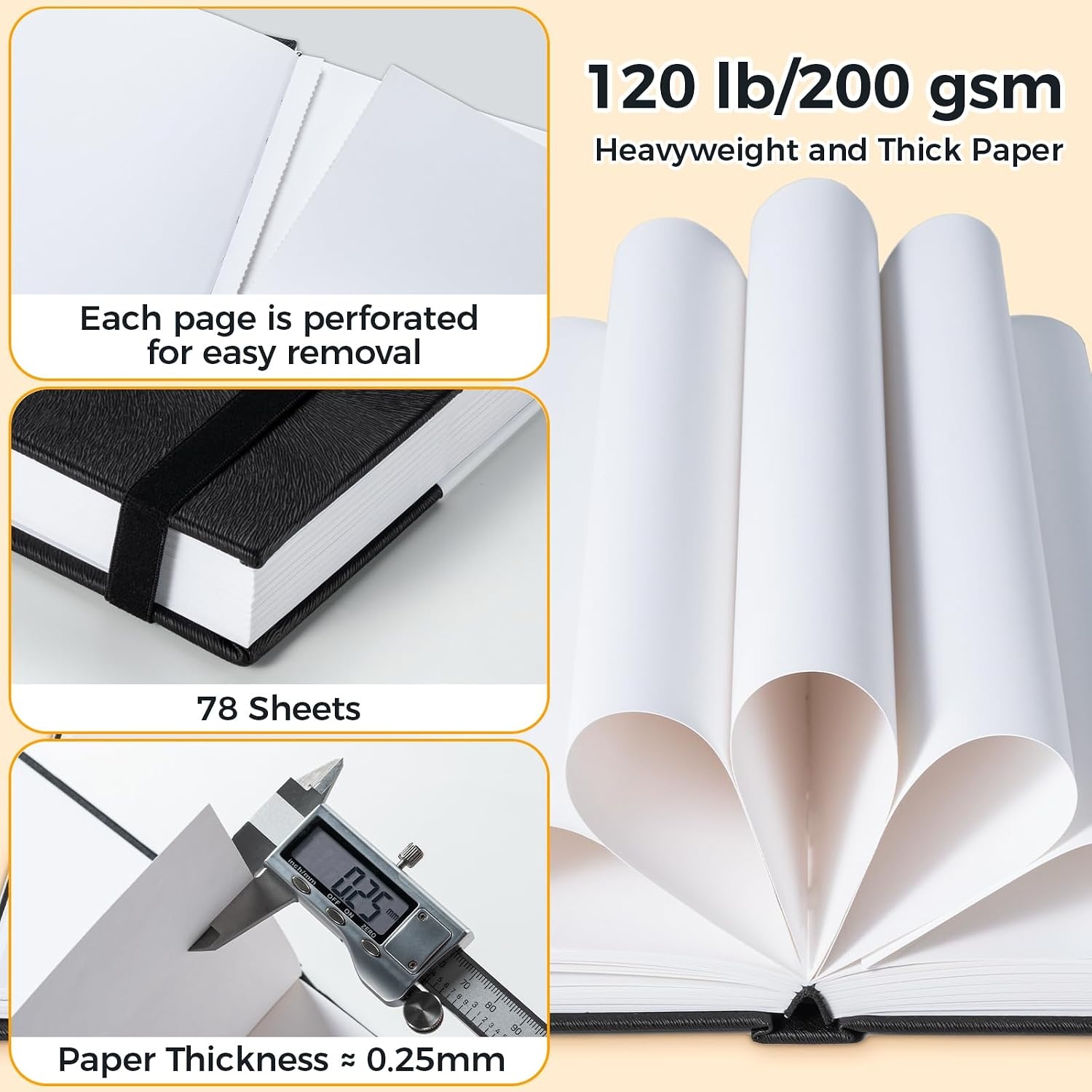 image:imageOhuhu Sketchbook Marker Paper Pad 83x83 Square Art Sketch Book Drawing Papers 78 Sheets156 Pages 120 LB200 GSM Hardcover Sketching Books for Alcohol Markers Heavyweight Sketchpad Christmas Gift83 x 117