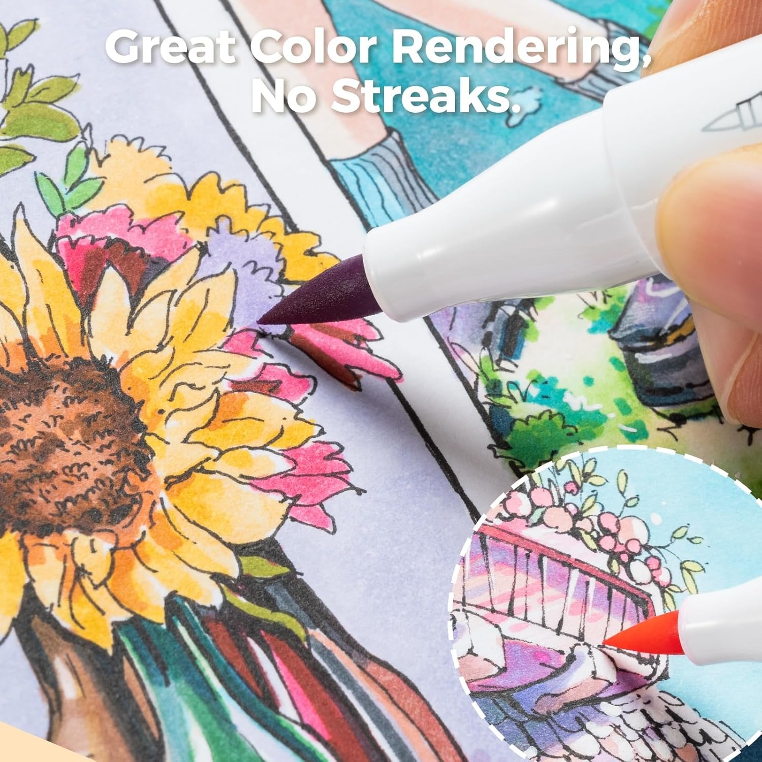 image:imageOhuhu Sketchbook Marker Paper Pad 83x83 Square Art Sketch Book Drawing Papers 78 Sheets156 Pages 120 LB200 GSM Hardcover Sketching Books for Alcohol Markers Heavyweight Sketchpad Christmas Gift63 x 63
