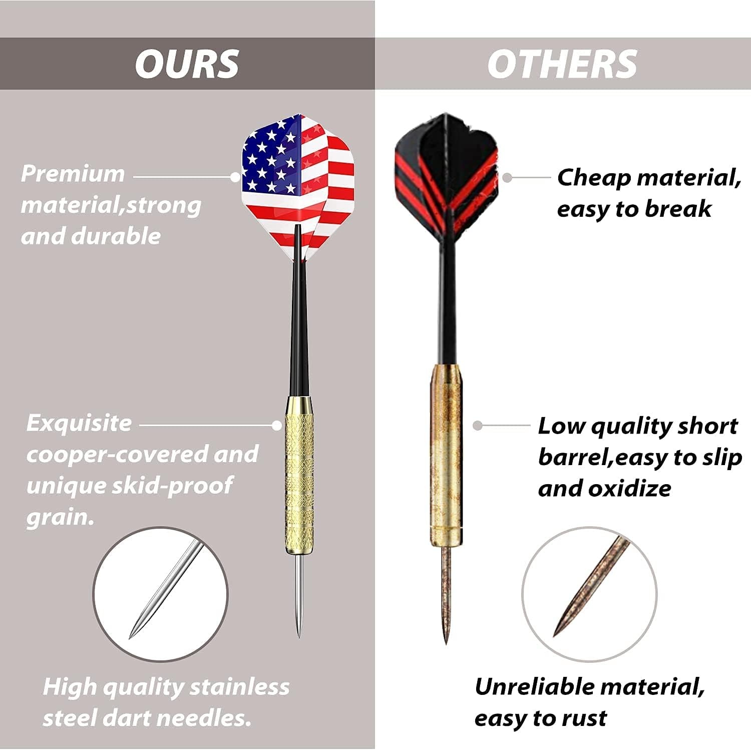 image:imageOhuhu Steel Tip Darts Professional Metal Darts with National Flag Flights 4 Styles Dart Metal Tip Set 12 Pcs Metal Dart Darts for Dartboard with 3 Free PVC Dart Rods