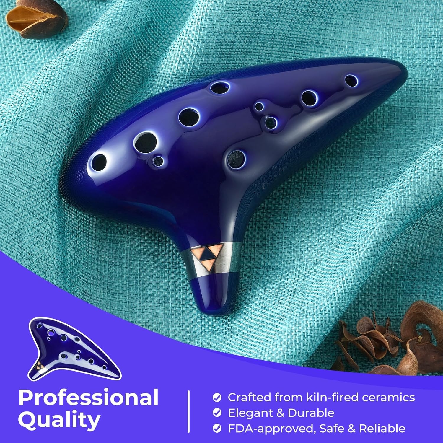 image:imageOhuhu Zelda Ocarina with Song Book Songs From the Legend of Zelda 12 Hole Alto C Zelda Ocarinas Play by Link Triforce Gift for Zelda Fans with Display Stand Protective Bag GreenBlue
