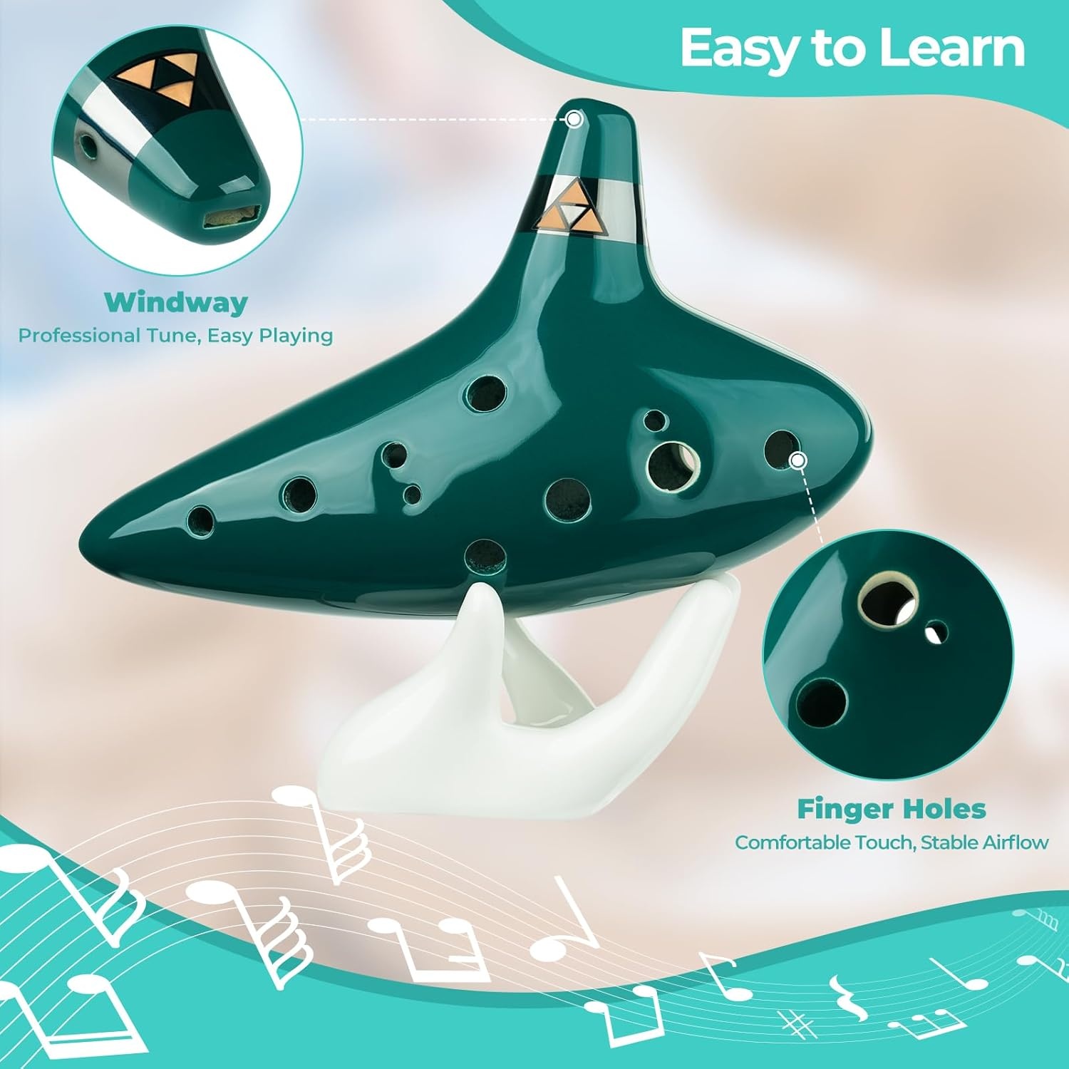 image:imageOhuhu Zelda Ocarina with Song Book Songs From the Legend of Zelda 12 Hole Alto C Zelda Ocarinas Play by Link Triforce Gift for Zelda Fans with Display Stand Protective Bag GreenGreen