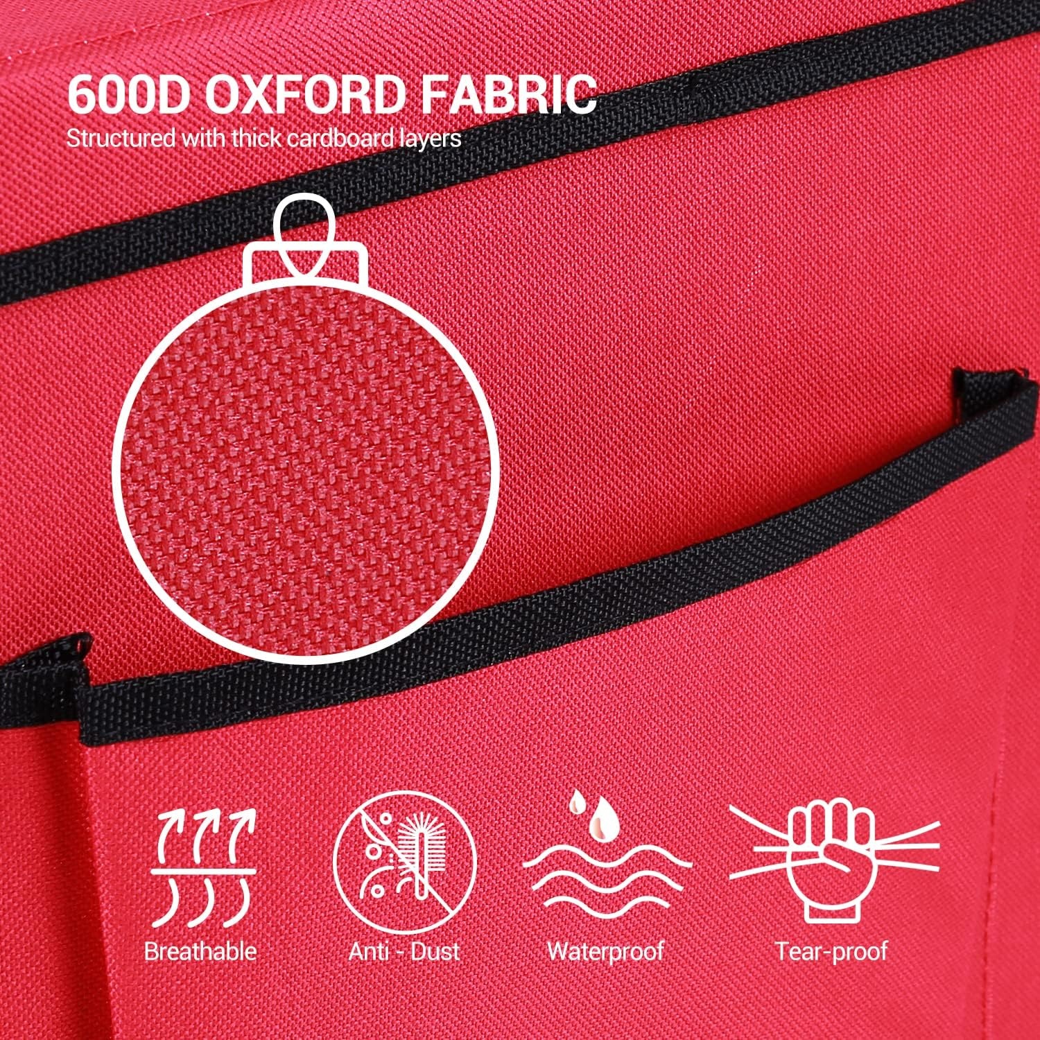image:imageOrnament Storage Box Ohuhu Xmas Decorations Figurine Containers 600D Oxford Cloth Keeps 64 Ornaments Christmas Storage Bins with Lids Holiday Ornament Organizer with Back Pocket