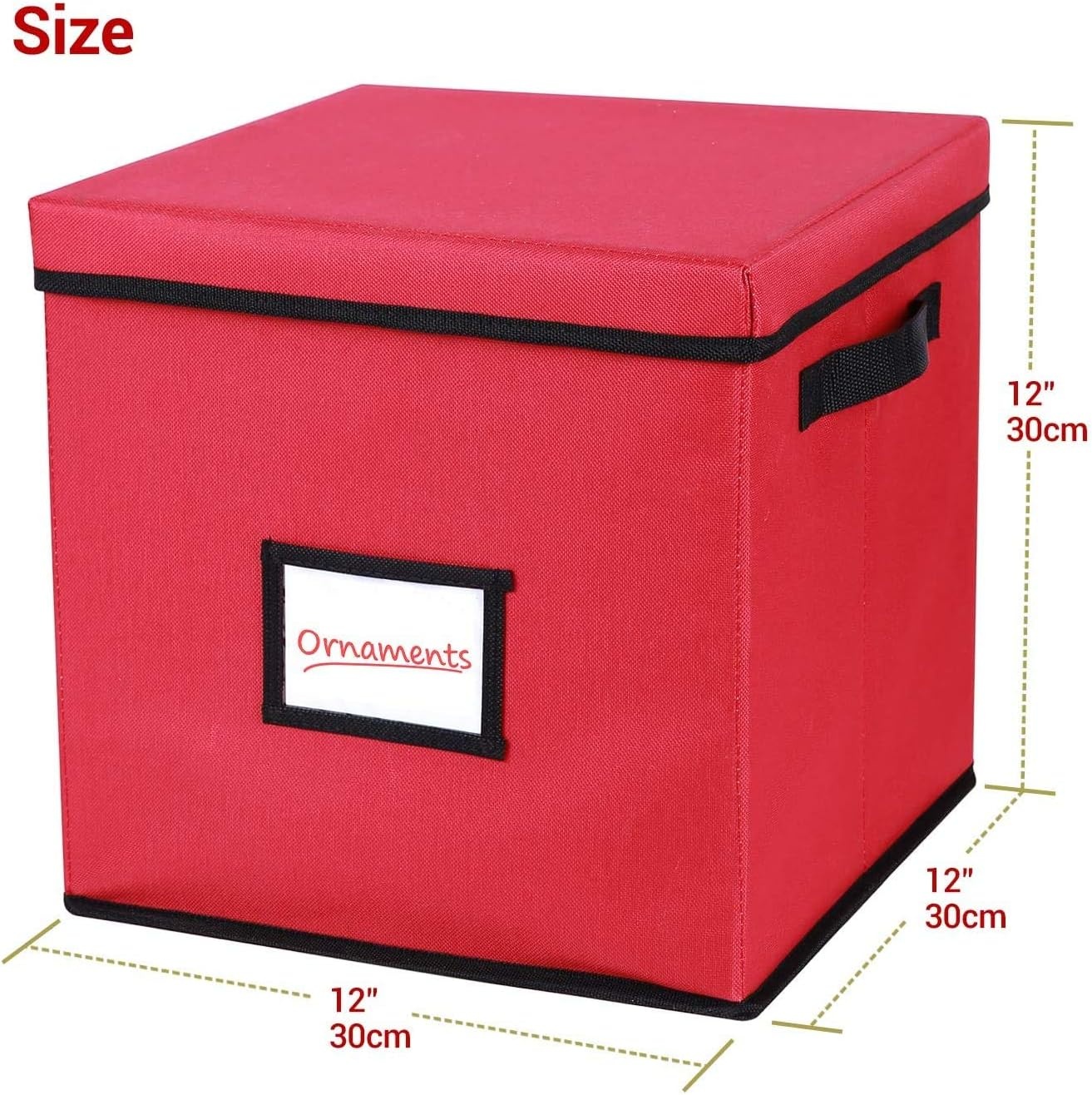 image:imageOrnament Storage Box Ohuhu Xmas Decorations Figurine Containers 600D Oxford Cloth Keeps 64 Ornaments Christmas Storage Bins with Lids Holiday Ornament Organizer with Back Pocket