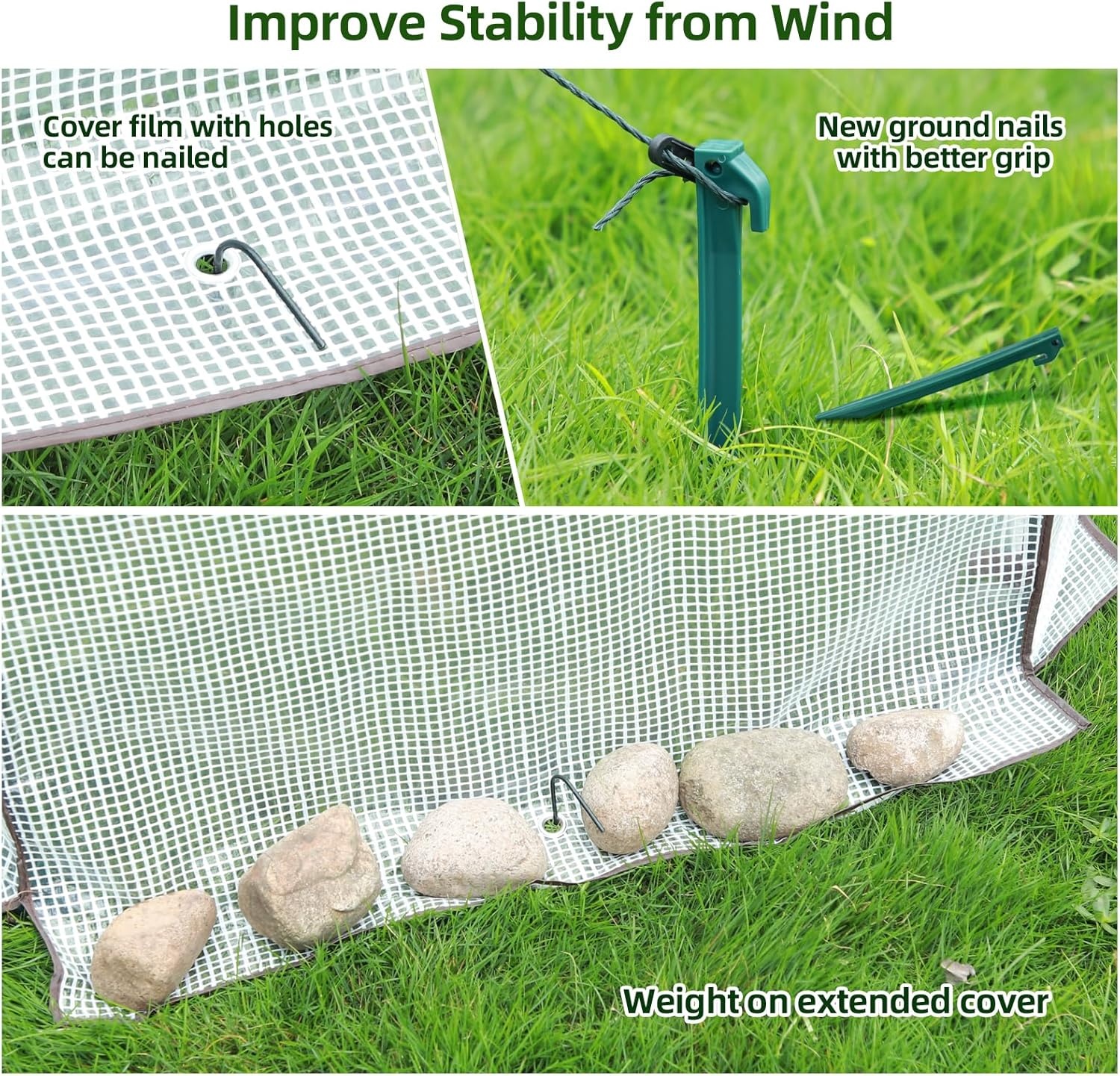 image:imagePortable Greenhouse for Outsides Ohuhu Heavy Duty Green House Tent with Durable PE Cover Garden Plant Protector with Zippered Door Mesh Window for Vegetables Flowers Fruits Herbs 63x54x71 Inchpointed roof white