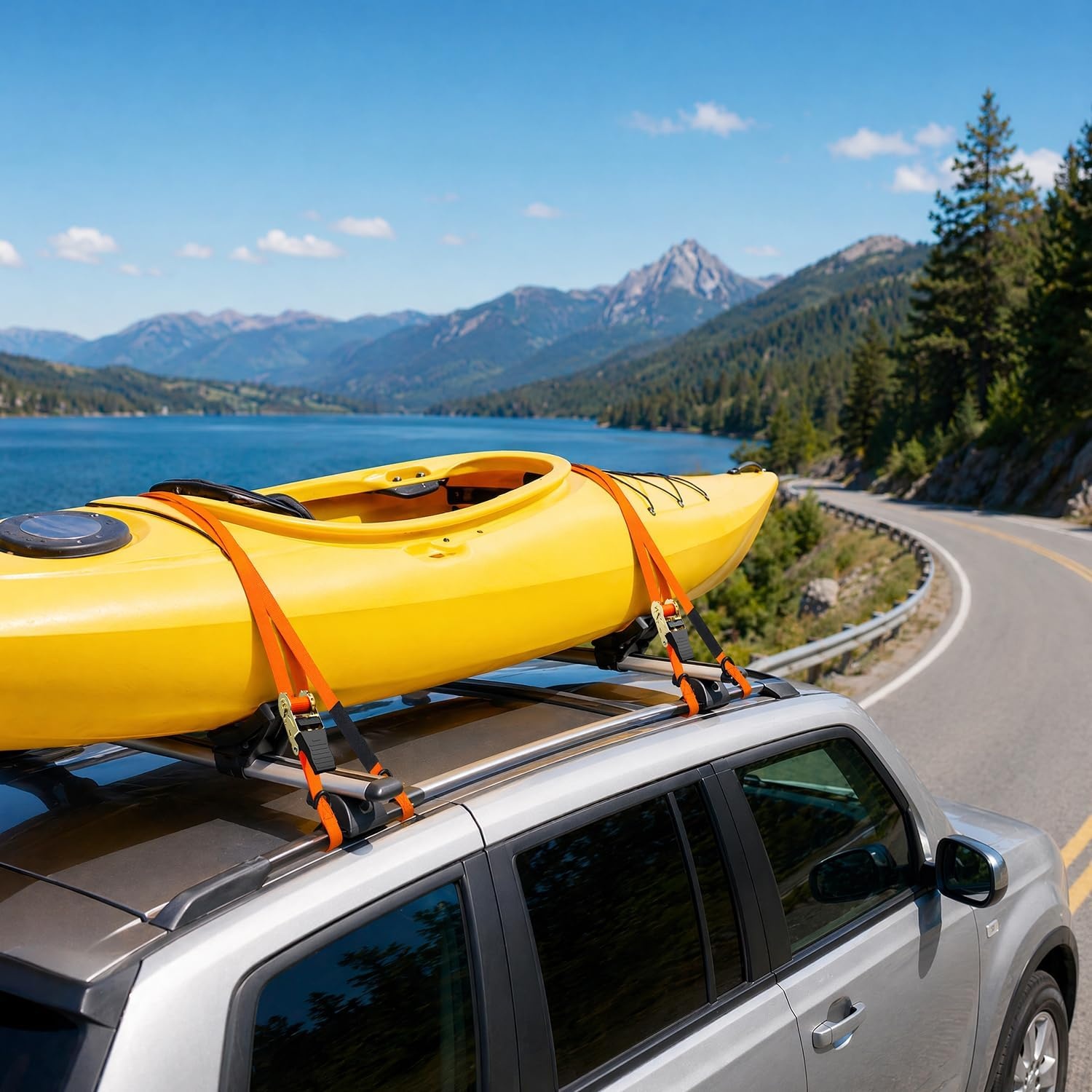 image:imageRatchet Tie Down Strap 8Pack 15 Ft 500 lbs Load Cap with 1500 lbs Breaking Limit Ohuhu Ratchet Tie Downs Logistic Cargo Straps for Moving Appliances Motorcycle BlueOrange