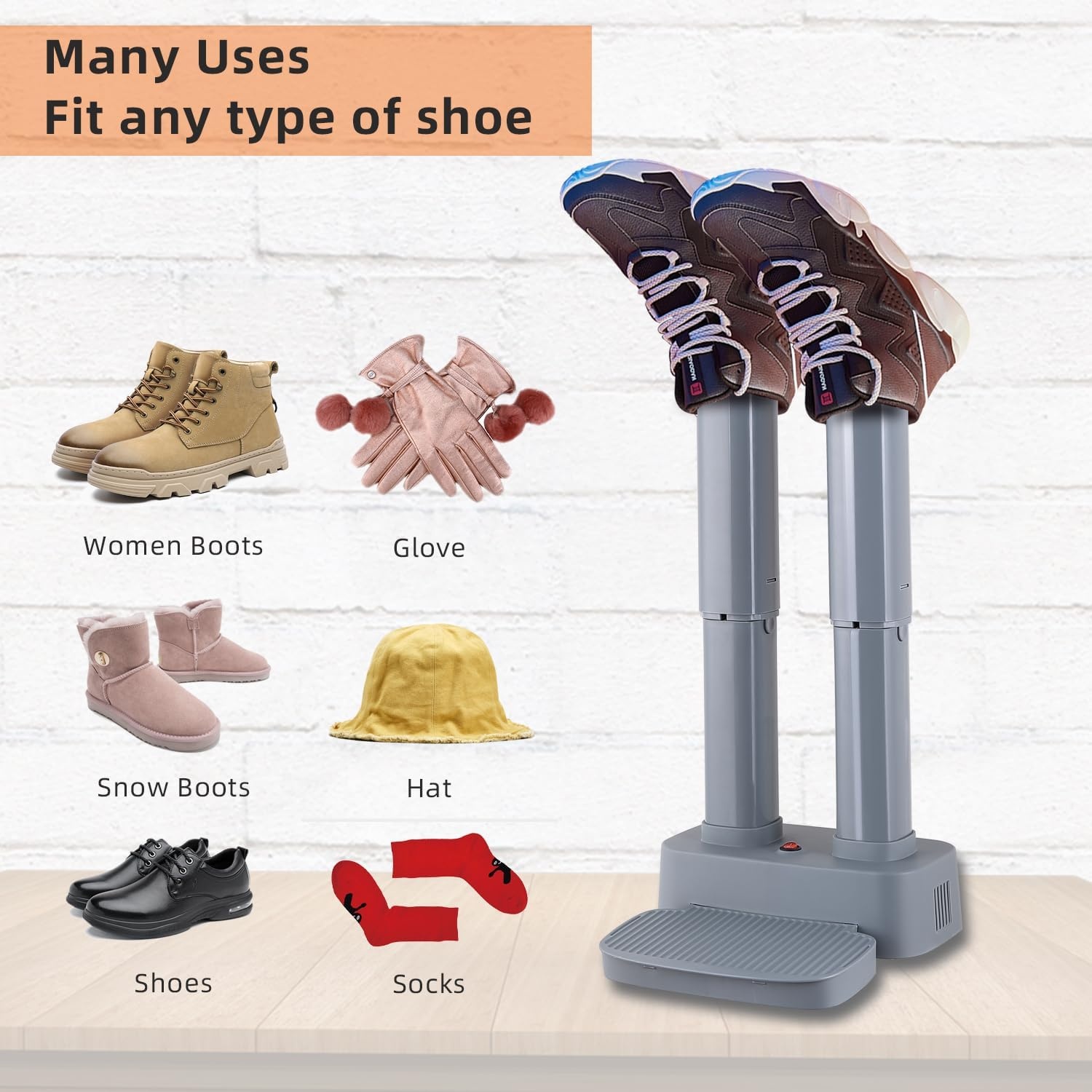 image:imageShoe Dryer Ohuhu Heavy Duty Boot Dryer for Work Boots Boot Warmer Glove Dryer with Heat Blower Portable Ski Boot Heaters Overheat Protection Constant Temperature Space Saving Super Quiet Best Gifts