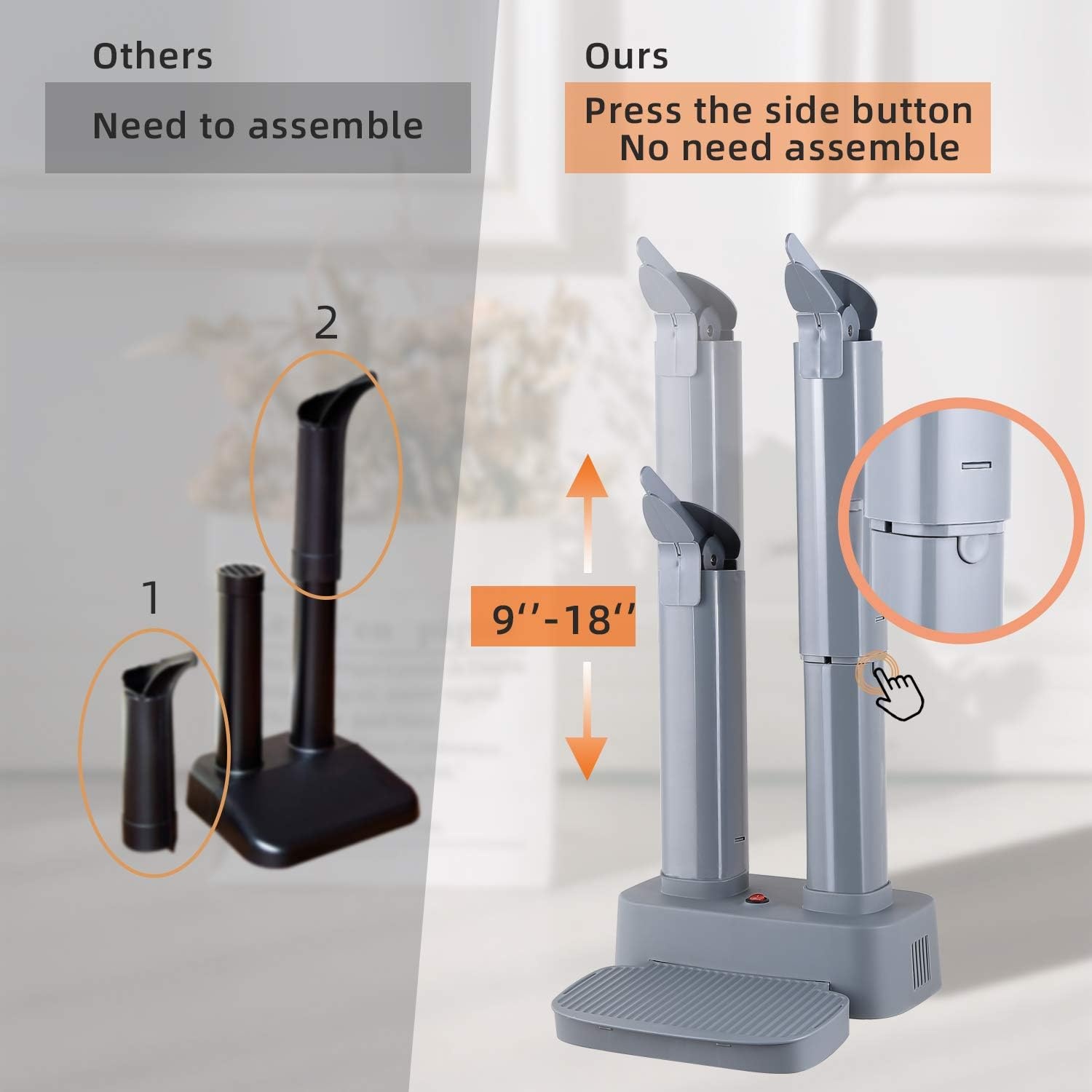 image:imageShoe Dryer Ohuhu Heavy Duty Boot Dryer for Work Boots Boot Warmer Glove Dryer with Heat Blower Portable Ski Boot Heaters Overheat Protection Constant Temperature Space Saving Super Quiet Best Gifts