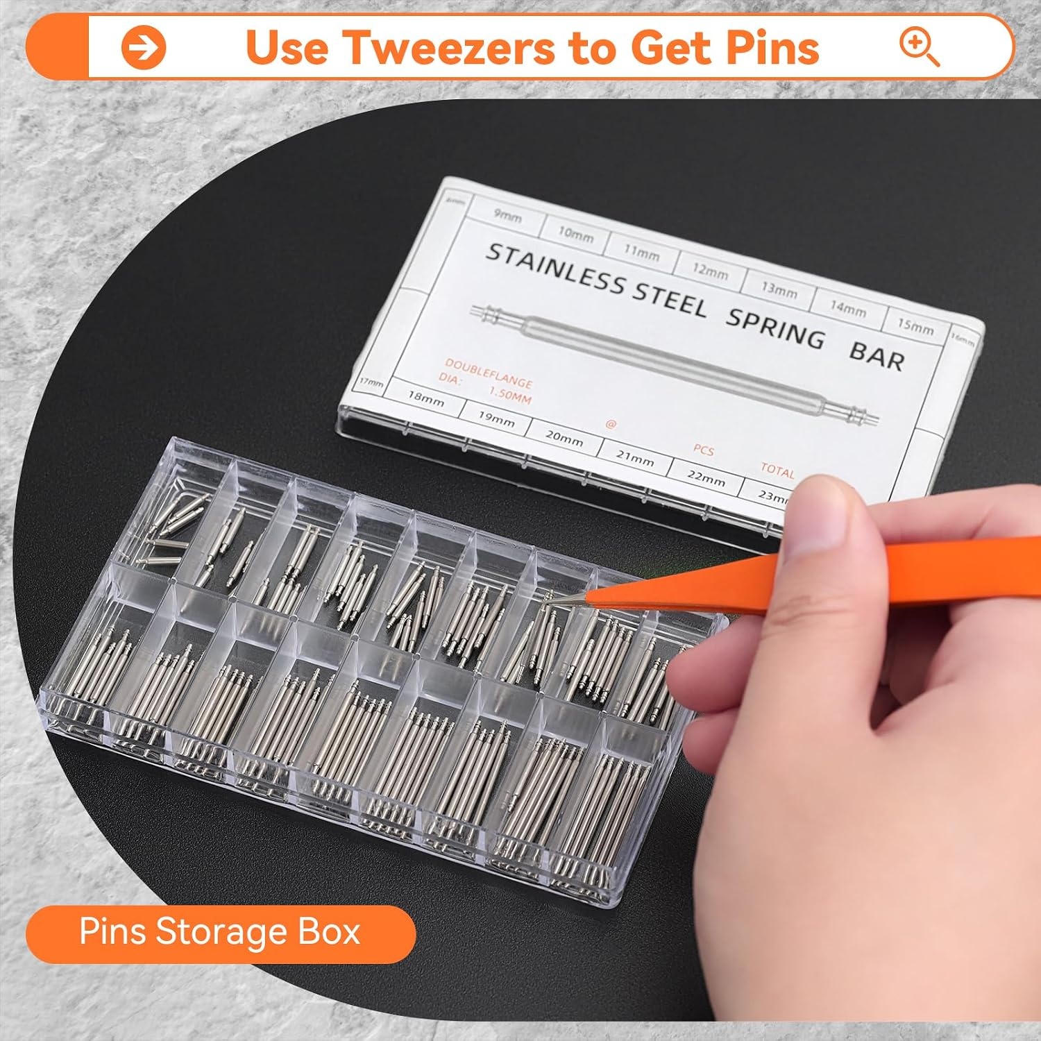image:imageWatch Link Removal Kit Ohuhu Upgraded 166PCS in 1 Watch Repair Kit Watch Band Tool kit Watch Pin Removal Tool Spring Bar Tool Watch Link Remover Strap Tool with 126PCS Link Pins Fathers Day Gift