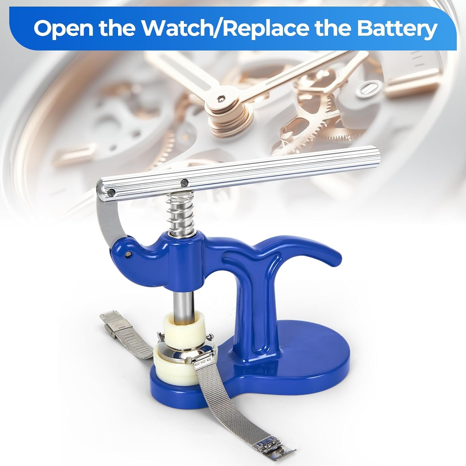 image:imageWatch Press Set Ohuhu Upgraded Professional 27 Piece Watch Back Cover Removal Back Case Closer Battery Replacement Tool kit with 12 Dies Tweezers Case Back Protective Films Cleaning Cloth Fathers Day