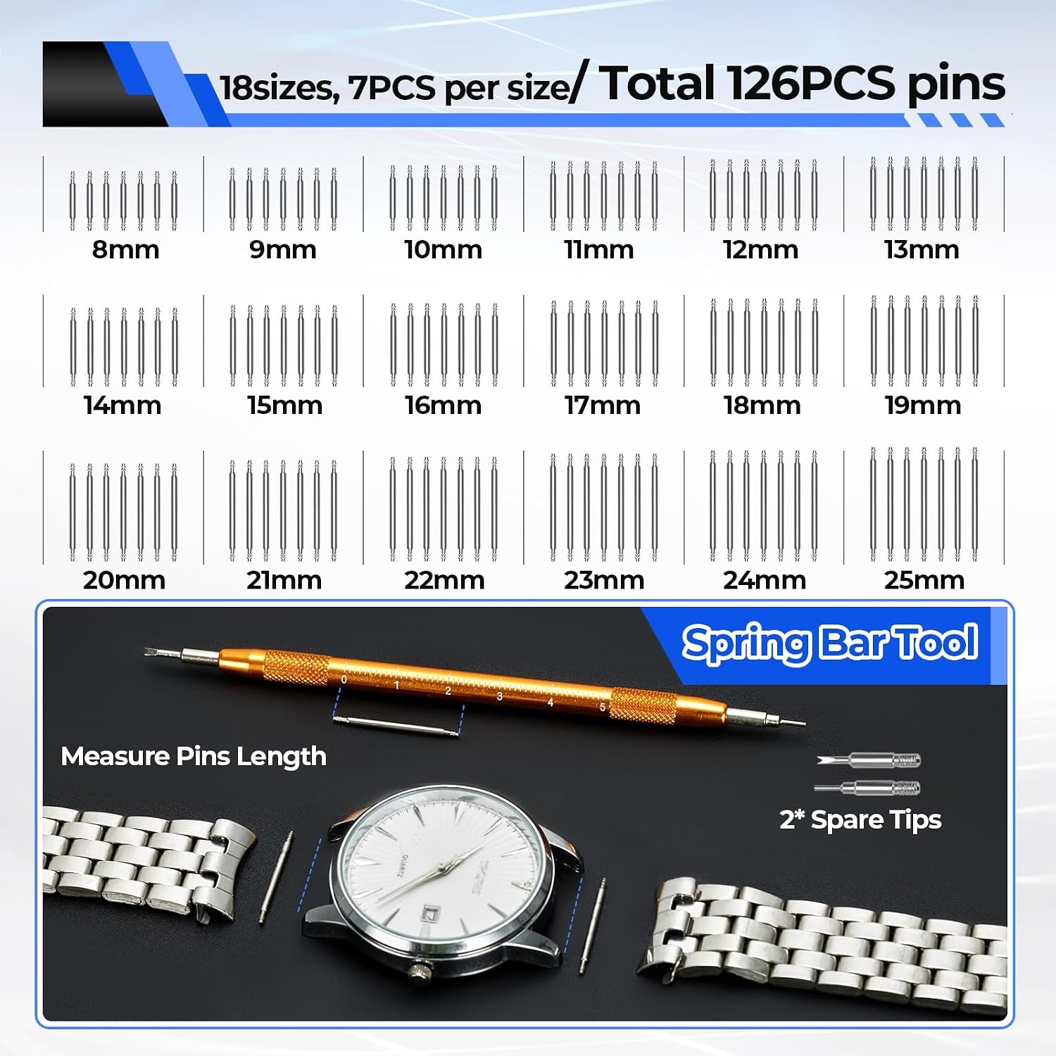 image:imageWatch Repair Kit Ohuhu 192 PCS UPGRADED Heavy Duty Watch Link Removal Battery Replacement Band Tool Kit Watch Back Remover Tool Professional Watch Repair Opener Tools with PU Leather Bag User Manual