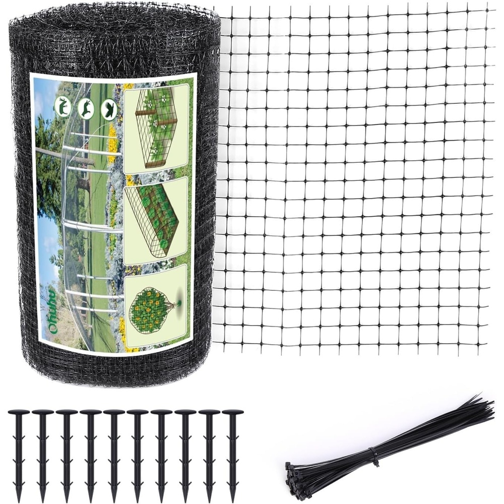 image:image66x98 FT Premium Bird Netting Ohuhu Garden Netting with Cable Ties Ground Nails AntiBird Reusable Protection Netting for Fruit Vegetable Plant Trees Plastic Deer Fencing Animals Barrier