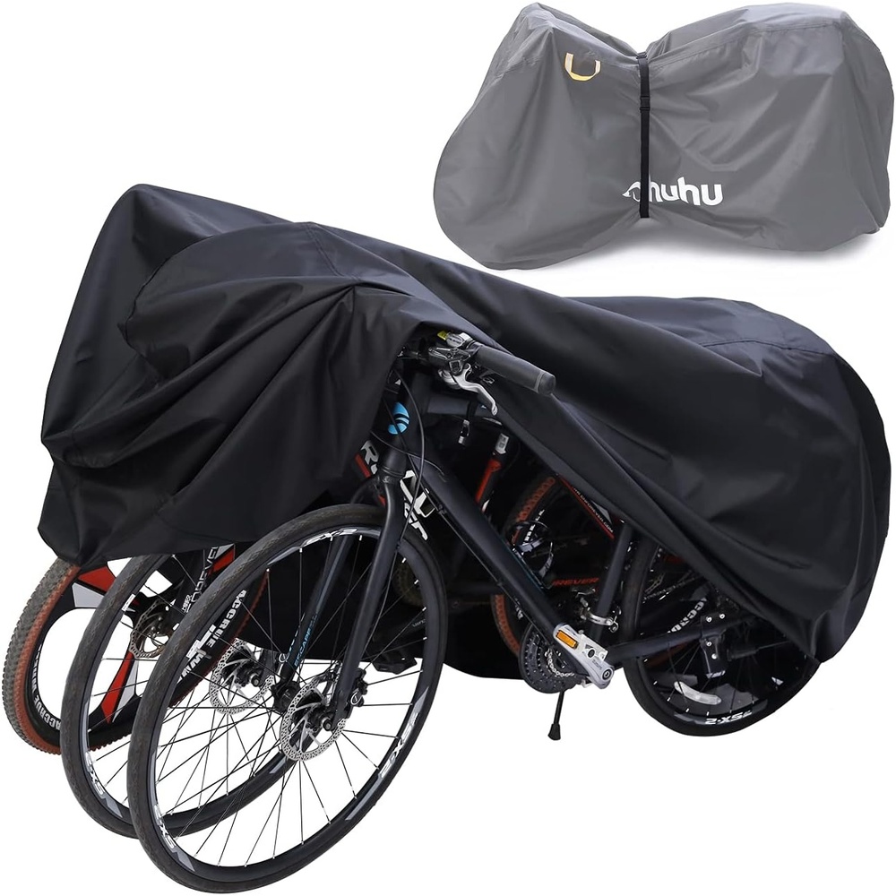 image:imageBike Cover for 2 or 3 Bikes Ohuhu 210D Waterproof Bicycle Covers Outdoor Storage Heavy Duty Wind Rain UV Dust Proof Bikes Outdoors Storing with Lock Hole for Mountain Road Bike