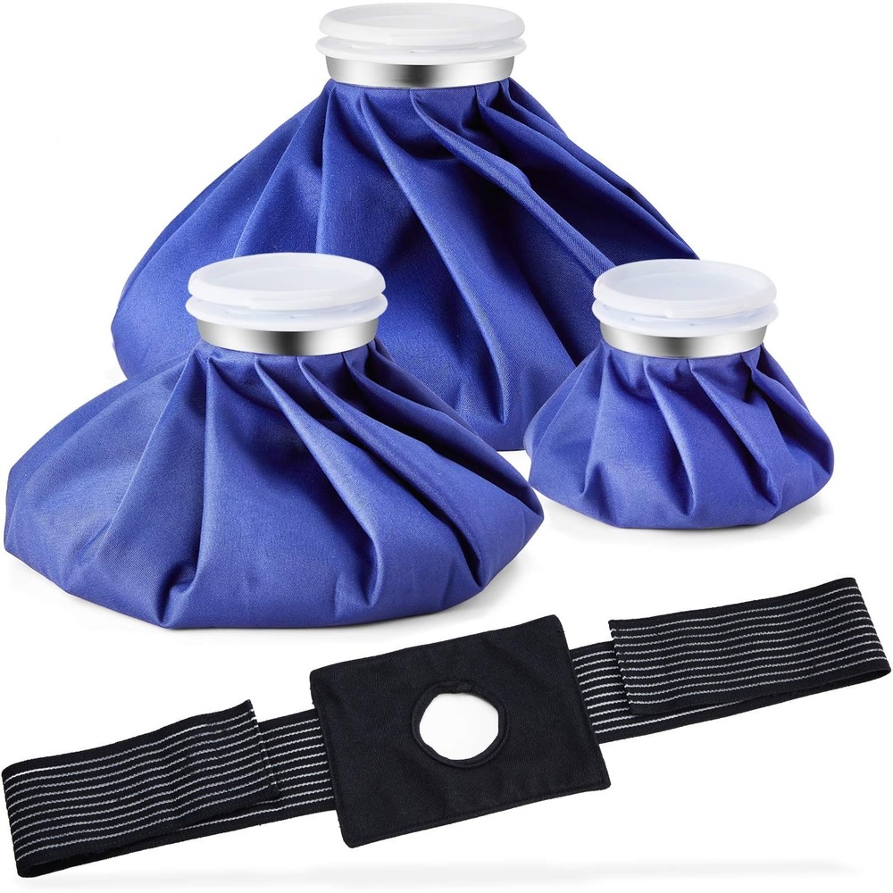 image:imageIce Bags for Injuries Reusable Ohuhu 3 Packs Ice Cold Packs with 2 Wrap Ice Bag Hot Water Hot amp Cold Therapy Pain Relief for Knee Leg Injury NoLeak Waterproof Ice Bags 3 Sizes 6911 Light BlueBlue 3pack With Wrap