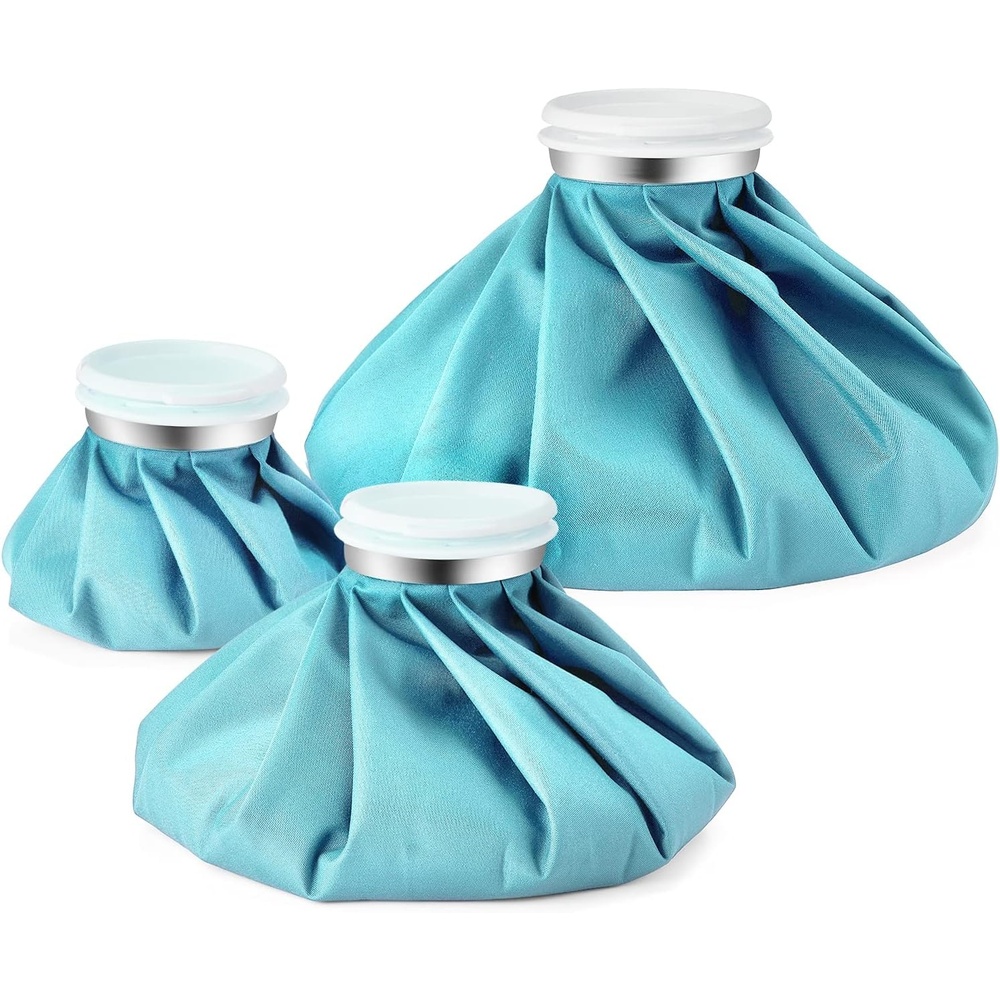 image:imageIce Bags for Injuries Reusable Ohuhu 3 Packs Ice Cold Packs with 2 Wrap Ice Bag Hot Water Hot amp Cold Therapy Pain Relief for Knee Leg Injury NoLeak Waterproof Ice Bags 3 Sizes 6911 Light BlueLight Blue 3pack
