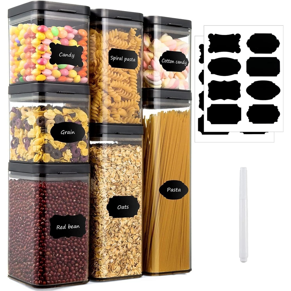 image:imageOhuhu Airtight Food Storage Containers Thickened 100 No Leak Pantry Organization and Storage Air Tight Sealable Cereal Flour and Sugar Container Organizing Set with Lids Labels Pen