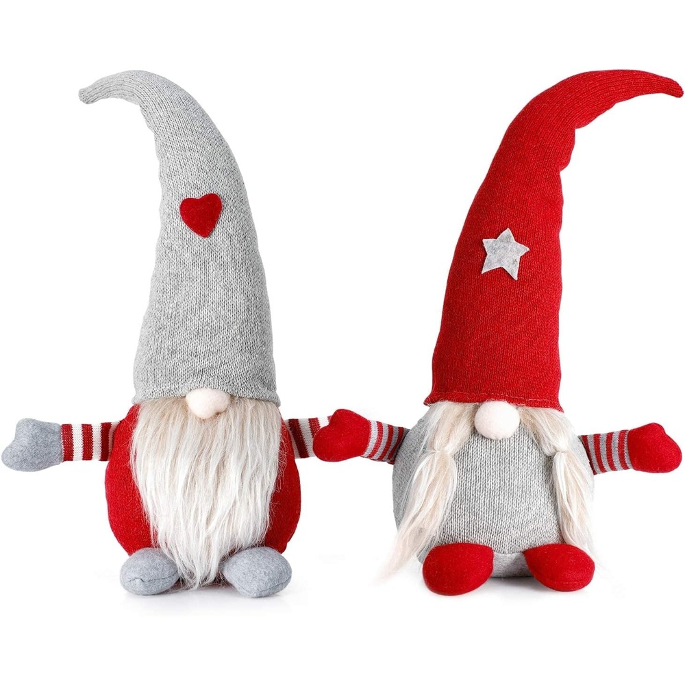 image:imageOhuhu Christmas Gnomes 2 Pack 165 Gnome Christmas Decorations Handmade Swedish Gnome Tomte Nordic Gnome Plush Stuffed Gnome for Xmas Home Table Ornaments Christmas Decorations