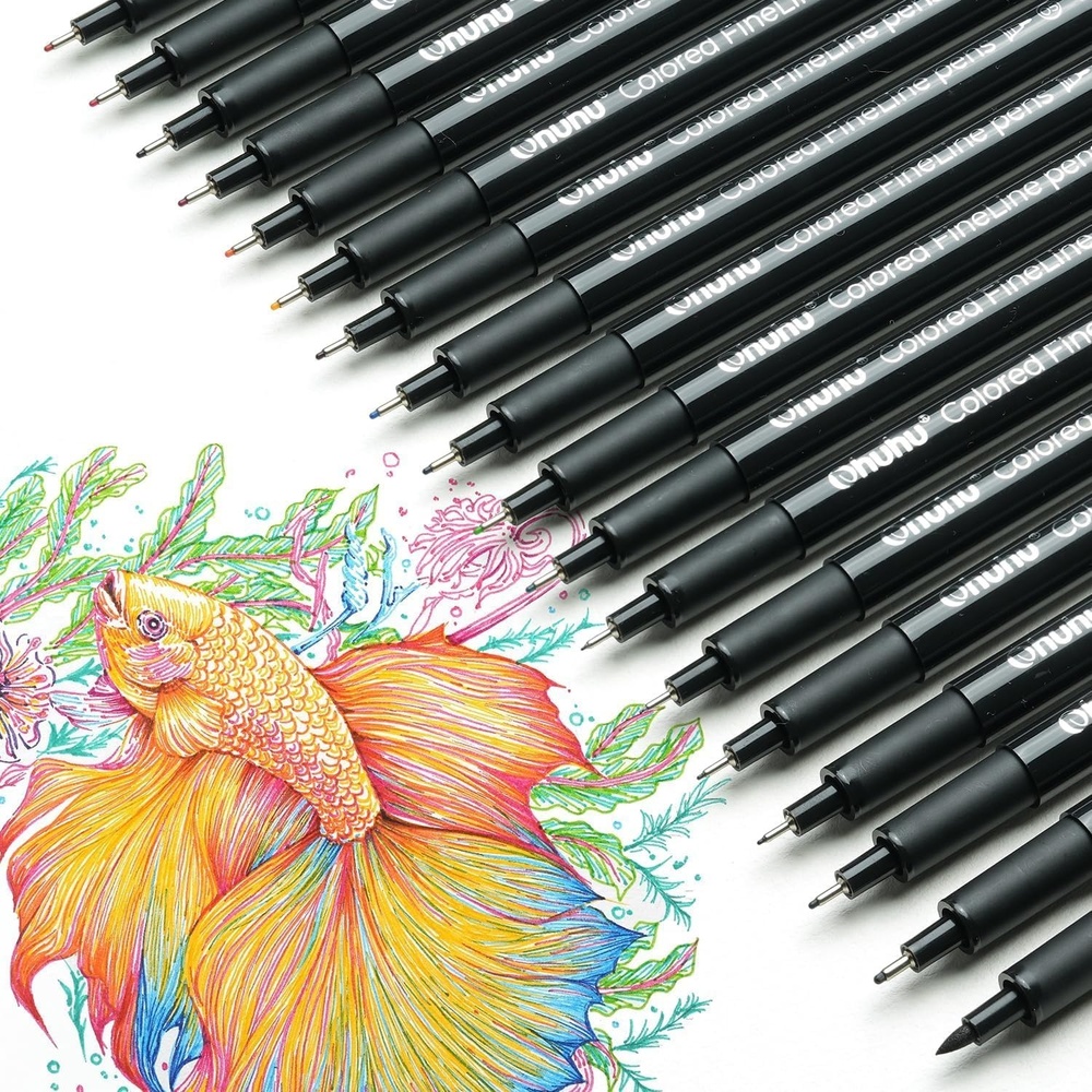 image:imageOhuhu Colored Fineliner Pens 18 Pack and Ohuhu Blank Cards 100 Pack