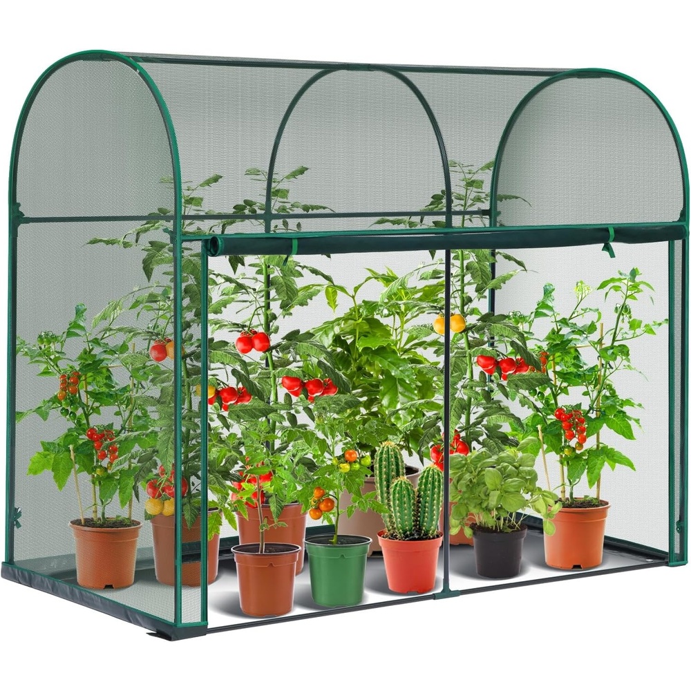 image:imageOhuhu Crop Cages for Garden Plant66x39x53 Ft Plant Protection Tent with Zippered Door Raised Bed Cover Garden Bed Cover with Frame WindResistant Plant Cages for Outdoor Plants6 x 3 x 5