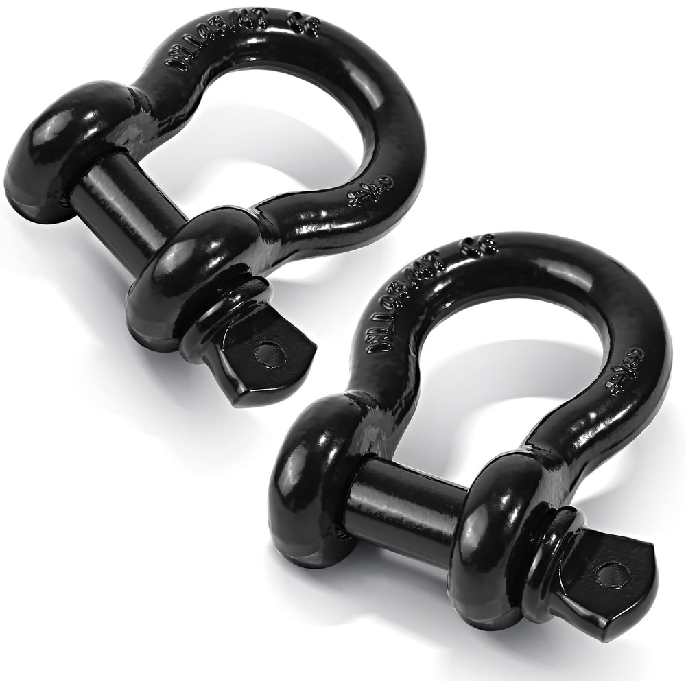 image:imageOhuhu D Ring Shackles 34 2 Pack D Shackle Rugged 20 Ton 44000 lbs Maximum Break Strength 475 Ton 9500 Lbs CapacityAlloy Steel