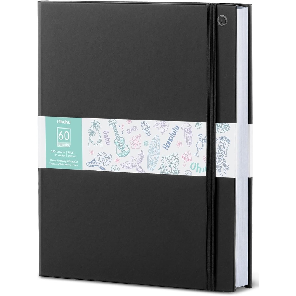 image:imageOhuhu DoubleSided Marker Pad Art Sketchbook Bleedproof 63x63 Small Square Paper Size 90 LB150 GSM Smooth Drawing Paper 60 Sheets120 Pages Hardcover Sketching Book for Alcohol Markers85 x 11