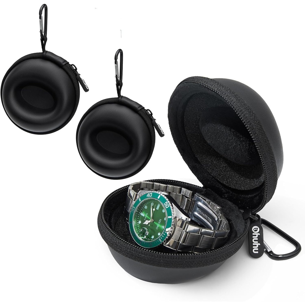 image:imageOhuhu Travel Watch Case for Men Women  Portable Single Watch Storage Organizer with 56mm Heightened Design Fits Wristwatches amp Smartwatches Ideal Gift for Fathers Day Christmas Birthday2