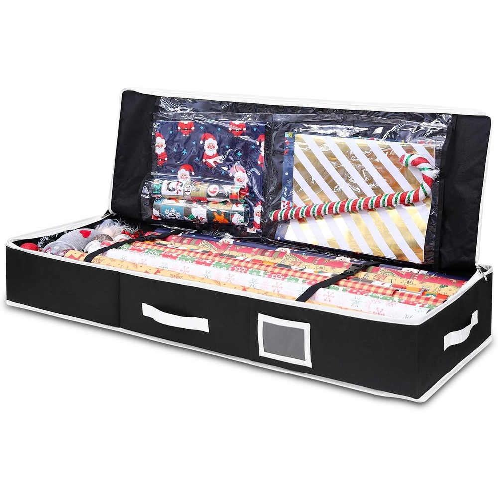 image:imageOhuhu Wrapping Paper Storage Containers Gift Wrap Organizer Wrapping PaperHolder 6000 Oxford Cloth TearResistant and Waterproof 405 Fits 1824 Standers Rolls Black