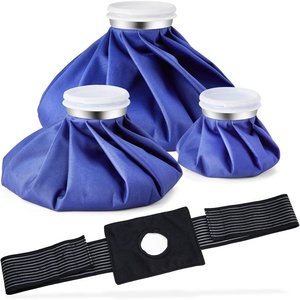 Ice Bags for Injuries Reusable: Ohuhu 3 Packs Ice Cold Packs with 2 Wrap Ice Bag Hot Water Hot & Cold Therapy Pain Relief for Knee Leg Injury No-Leak Waterproof Ice Bags 3 Sizes 6″/9″/11″, Light Blue(Blue (3-pack With Wrap))