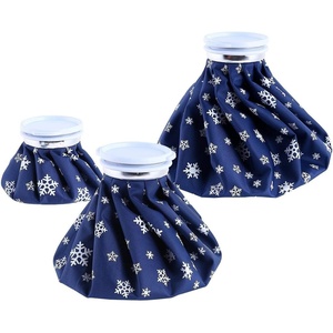 Ice Bags for Injuries Reusable: Ohuhu 3 Packs Ice Cold Packs with 2 Wrap Ice Bag Hot Water Hot & Cold Therapy Pain Relief for Knee Leg Injury No-Leak Waterproof Ice Bags 3 Sizes 6″/9″/11″, Light Blue(Dark Blue (3-pack))