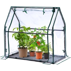 Mini Greenhouse for Indoor Outdoor: Ohuhu Portable Green House with Waterproof Pad for Small Plants Nursery Germination, 36″x36″x58.5″ Heavy-Duty PVC Cover Tent Humidity Dome Seedling Accessory(Clear)