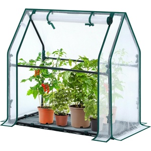 Mini Greenhouse for Indoor Outdoor: Ohuhu Portable Green House with Waterproof Pad for Small Plants Nursery Germination, 36″x36″x58.5″ Heavy-Duty PVC Cover Tent Humidity Dome Seedling Accessory(White)